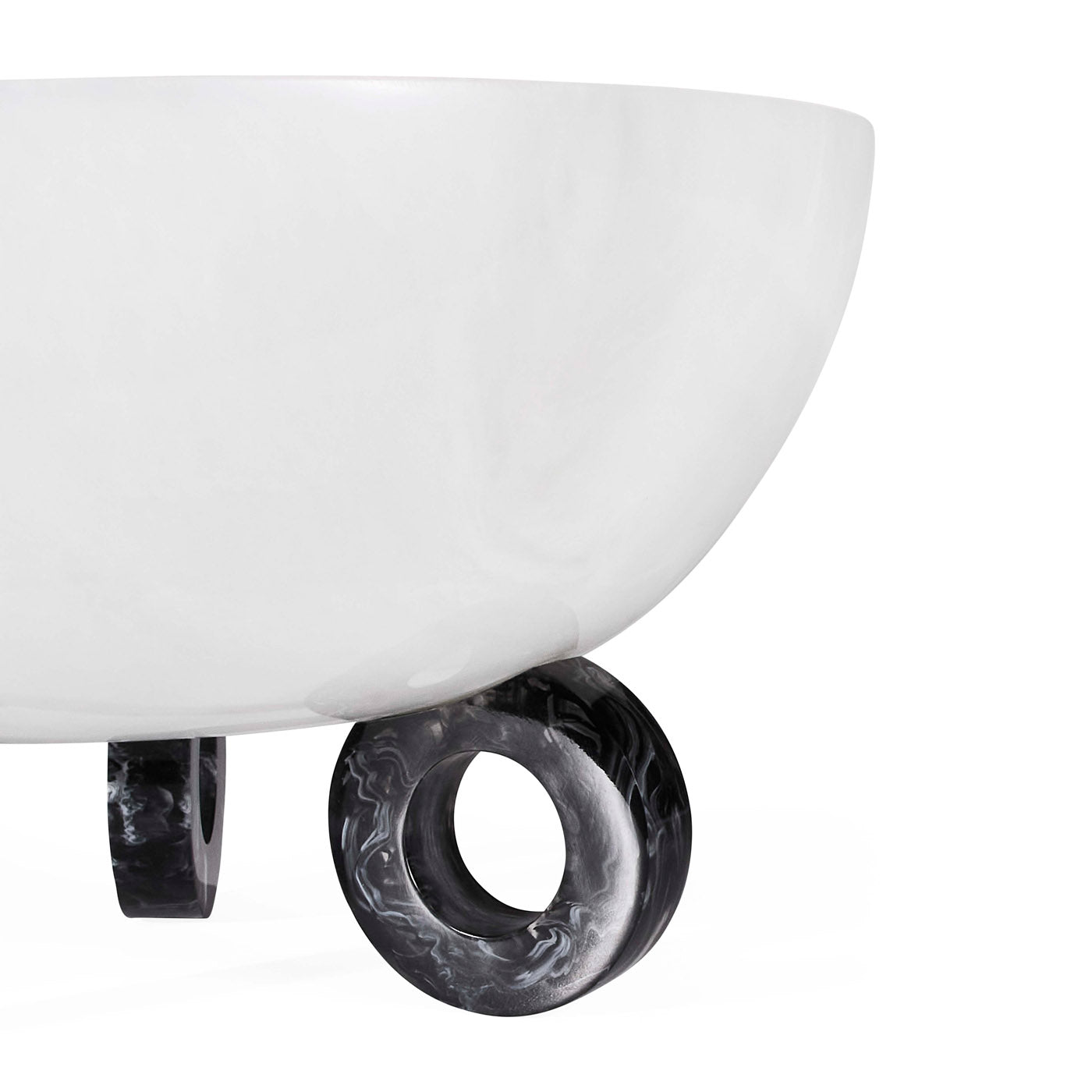 Como Black & White Disc Bowl - Stylish Ceramic Serving Bowl for Salads, Pasta, Snacks - Perfect for Dining, Entertaining & Home Decor