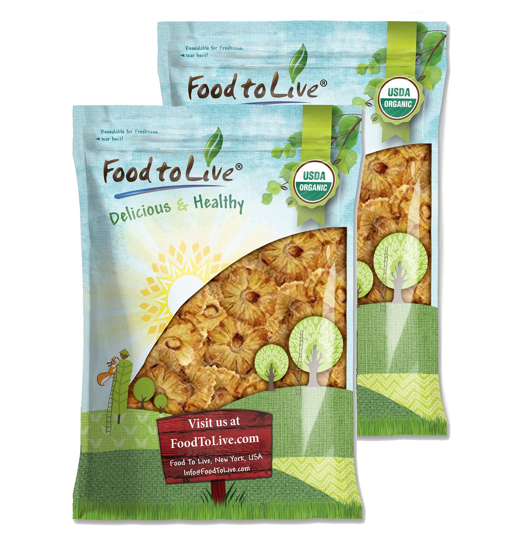 Organic Dried Pineapple Rings - 10lb Bulk, Non-GMO, Vegan, Unsulfured & No Sugar Added | Chewy Natural Fruit Snack for Baking, Desserts, Cakes, Pies & Healthy Snacking | Perfect for Trail Mix, Yogurt Toppings & Gift Baskets