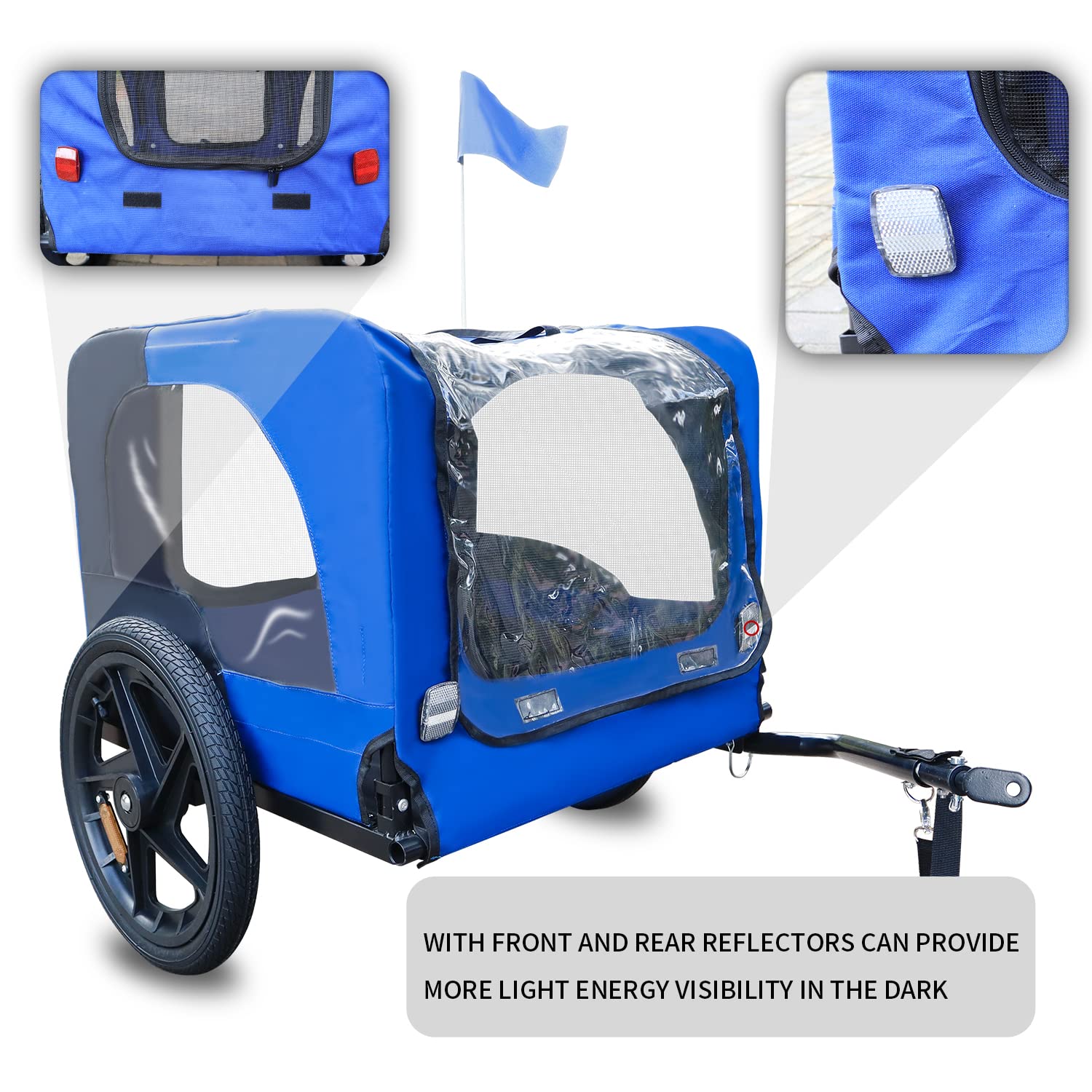 Foldable Pet Bike Trailer for Dogs & Small Pets - Lightweight Jogging Stroller & Easy-Folding Wagon Cart Frame - Perfect for Cycling, Running & Outdoor Adventures