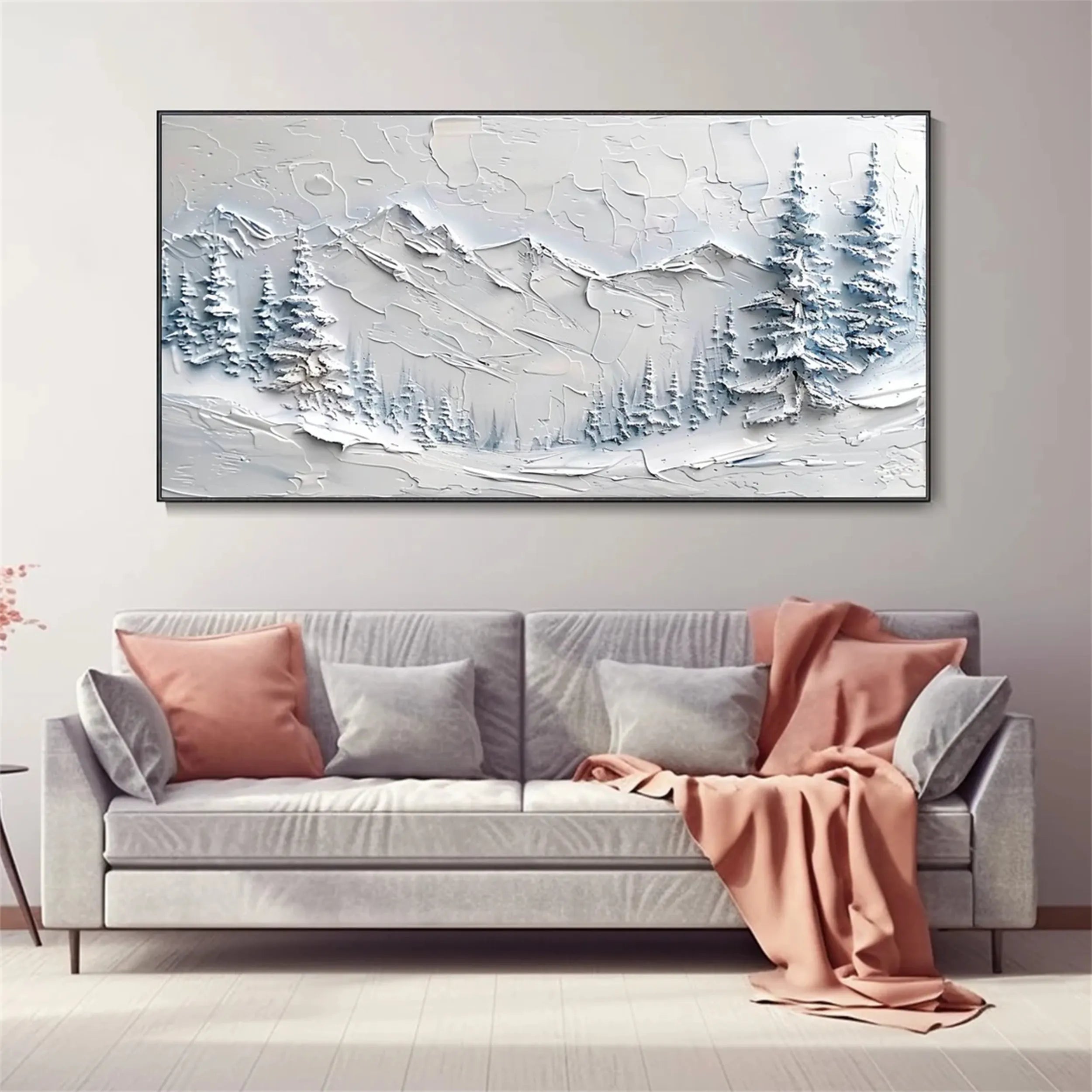 White Minimalist Textured Painting Canvas - Modern Abstract Wall Art for Living Room, Bedroom & Office Decor | Premium Quality #MM256