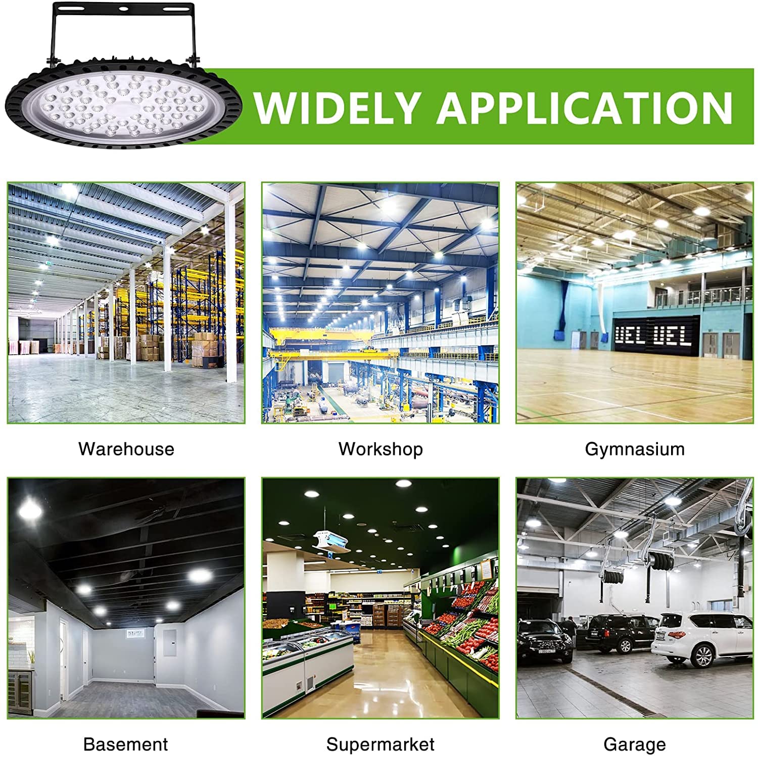 10Pcs 100W 110V UFO LED High Bay Lights - FCC Certified, 10000 Lumen 6500K Cool White Commercial Lighting - Perfect for Warehouses, Factories, Garages & Workshops