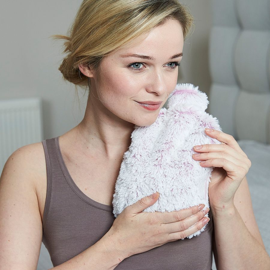 Microwavable Pink Marshmallow Heating Bottle - Cozy Body Luxury Warm Water Bottle for Women, Men - Perfect for Relaxation, Pain Relief & Cold Weather Comfort