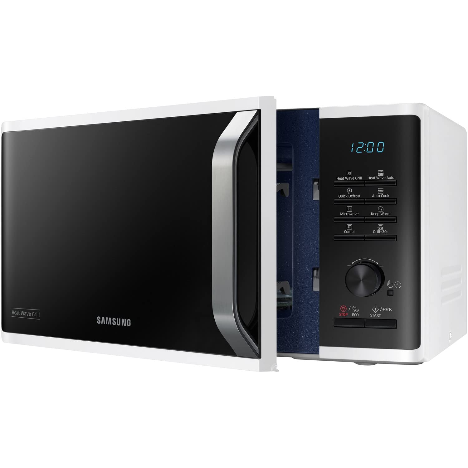 Samsung MG23K3575AW 800W 23L White Microwave Oven with Grill - Perfect for Small Kitchens, Dorms & Quick Meals