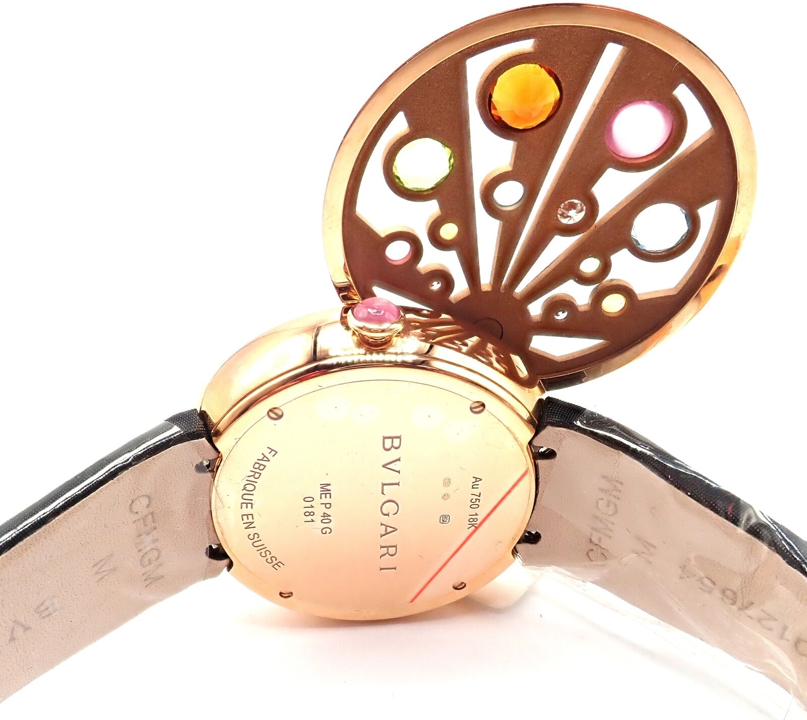 Bulgari Mediterranian Eden 18k Rose Gold Diamond Watch with Mother of Pearl Dial & Color Stones - Luxury Women's Timepiece for Special Occasions & Evening Events