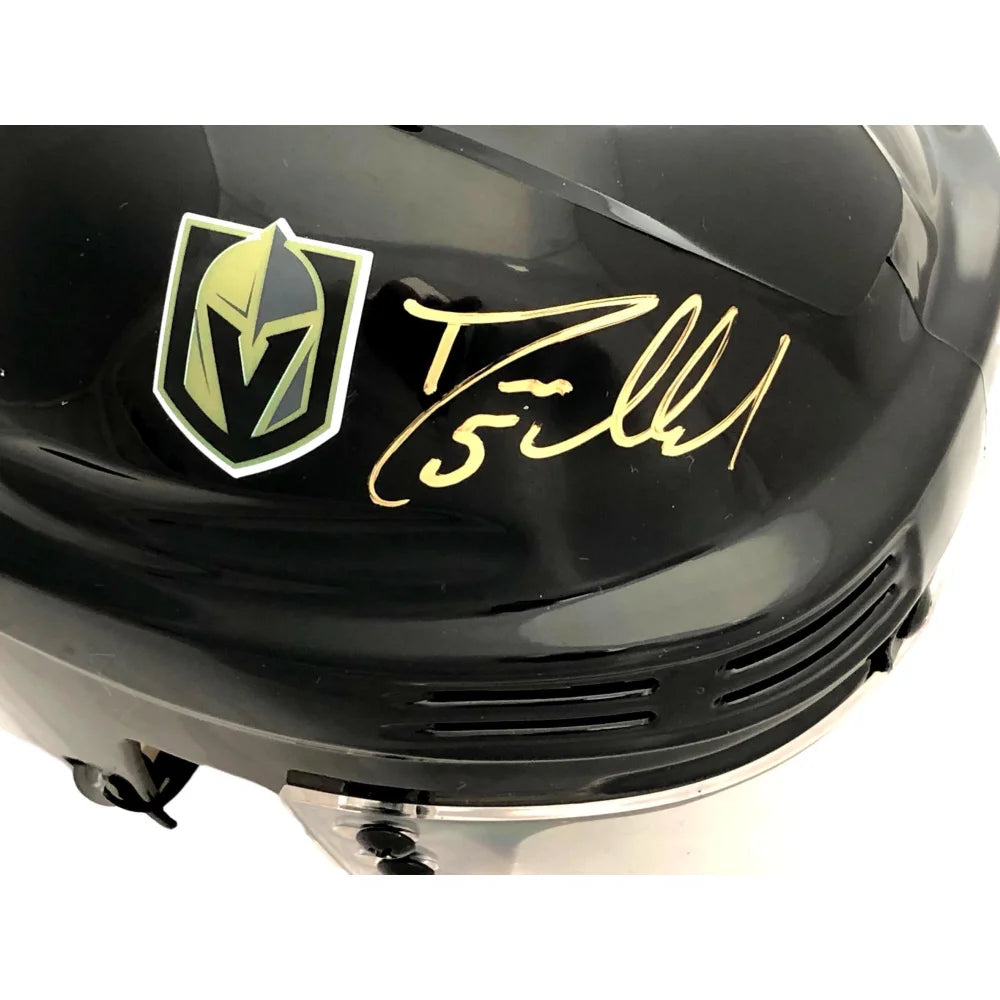 Deryk Engelland Autographed Vegas Golden Knights Mini Hockey Helmet with BAS COA - Authentic NHL Collectible for Sports Memorabilia Fans & VGK Supporters - Perfect for Display, Gifts, and Game Room Decor