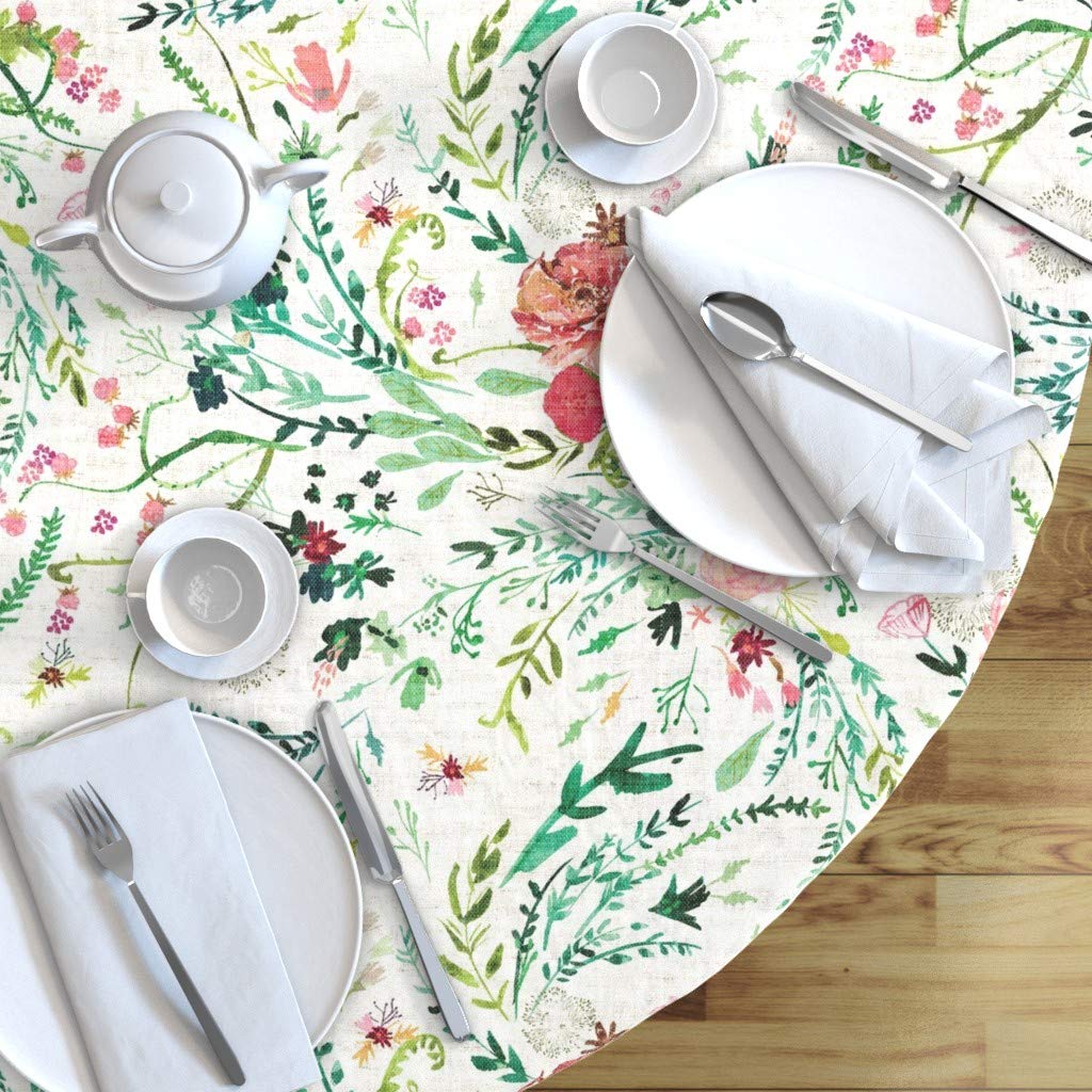 Custom Printed Cotton Sateen Tablecloth 90