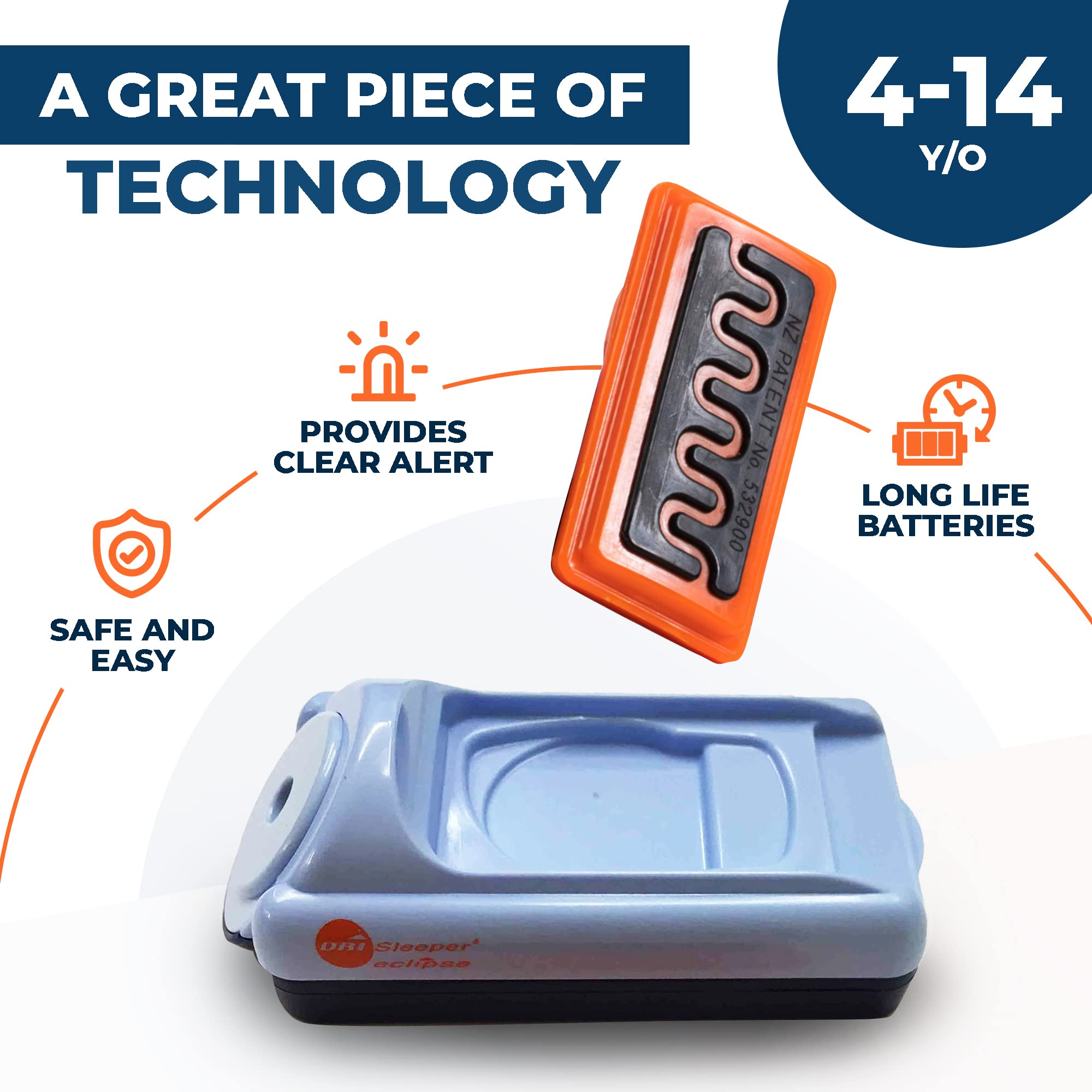 Eclipse Wireless Bedwetting Alarm for Kids - Effective Enuresis Solution with Comfortable Sensor - Perfect for Nighttime Training & Travel Use
