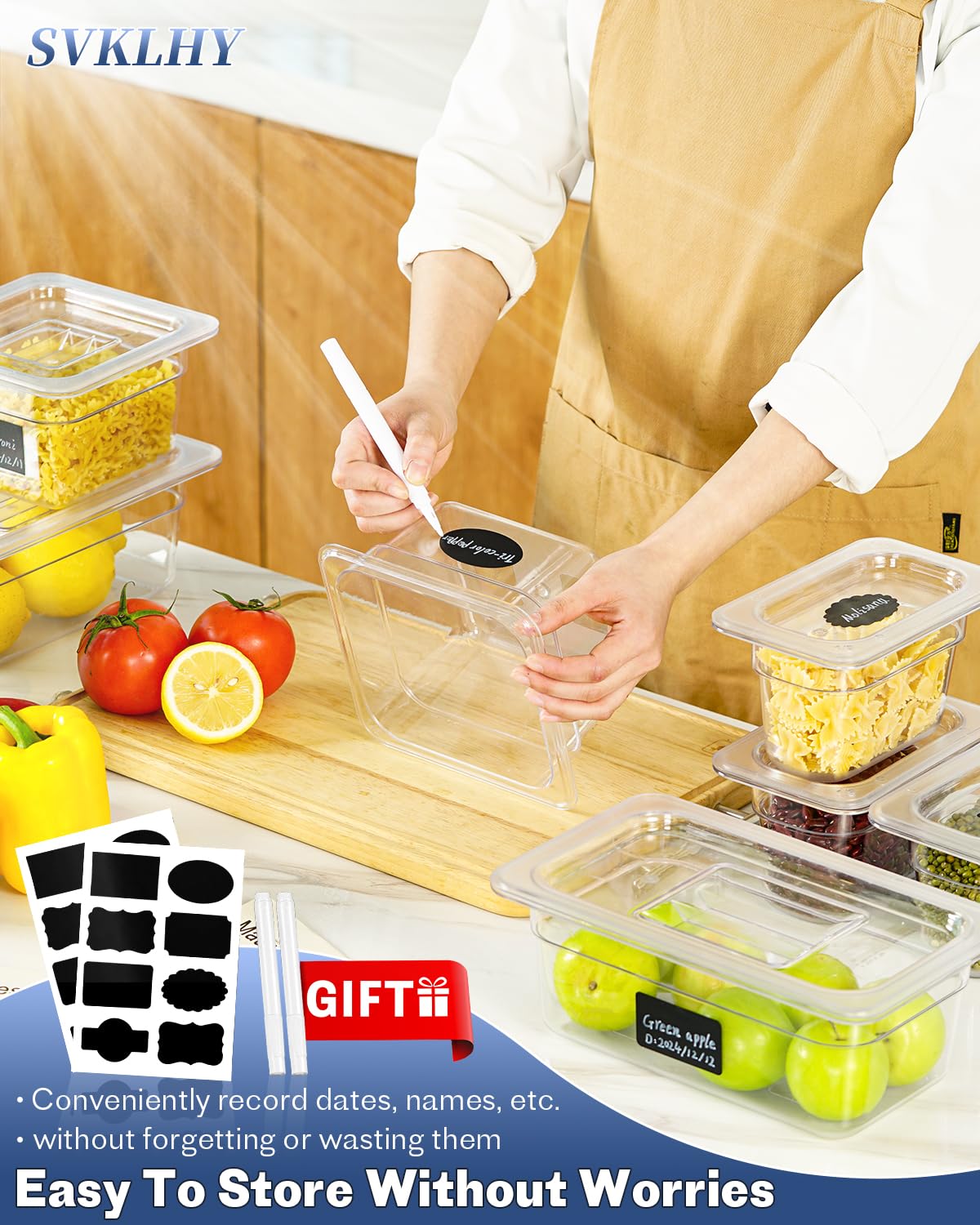 1/6 Size 6 Inch Clear NSF Polycarbonate Food Pan - 15 PCS Commercial Food Storage Containers with Lids | BPA-Free, Food Grade, Hot & Cold Resistant | Perfect for Restaurants, Catering, Buffets & Food Service Industry