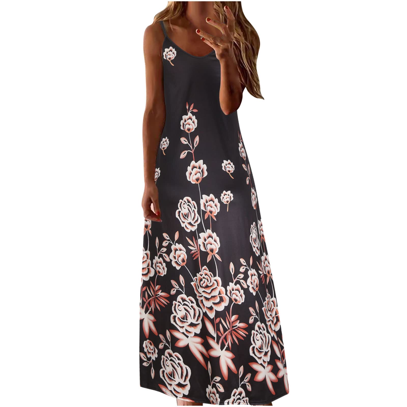 Women's Summer Dresses 2023 - Sleeveless Round Neck Casual Beach Dress | Perfect for Vacation, Pool Party & Outdoor Activities