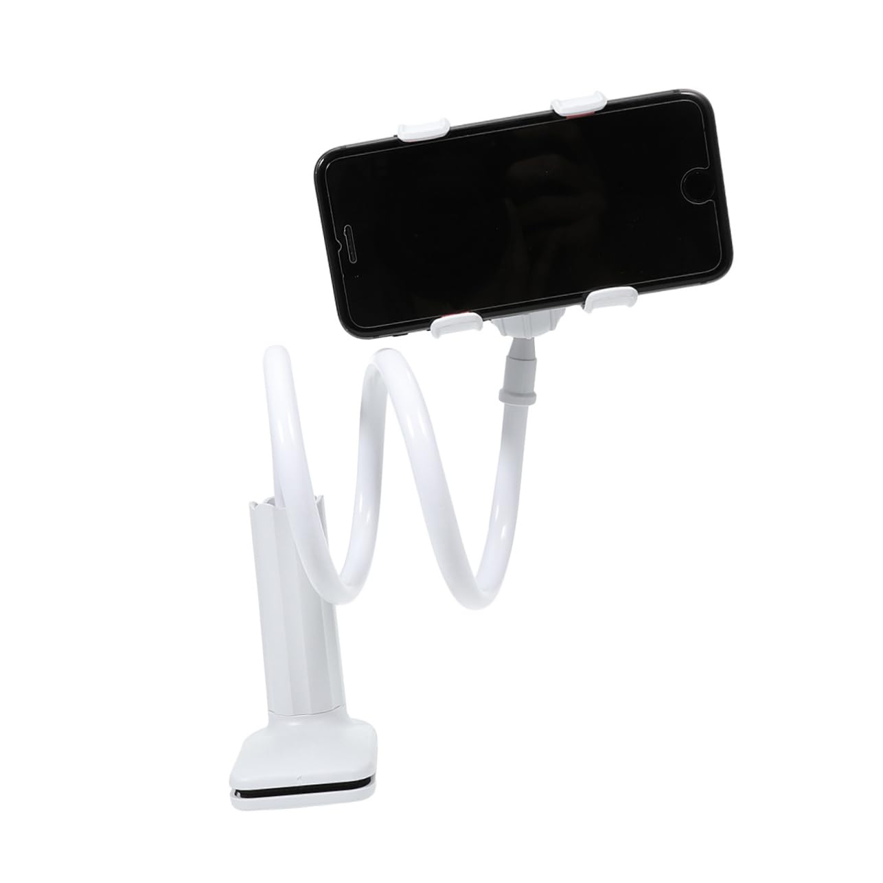 STOBOK 3pcs Car & Home Phone Holder - Spiral White Bracket Clip Stand for Secure Phone Mounting, Ideal for Driving, Cooking, and Desk Use