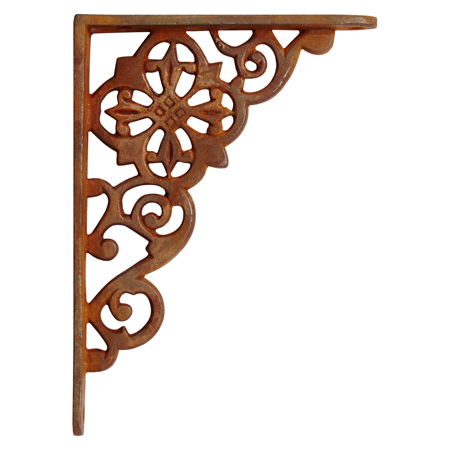Vintage Pennsylvania Dutch Cast Iron Shelf Bracket - Rustic Rust Finish for Farmhouse, Industrial & Home Decor | Perfect for Bookshelves, Floating Shelves & Wall Storage