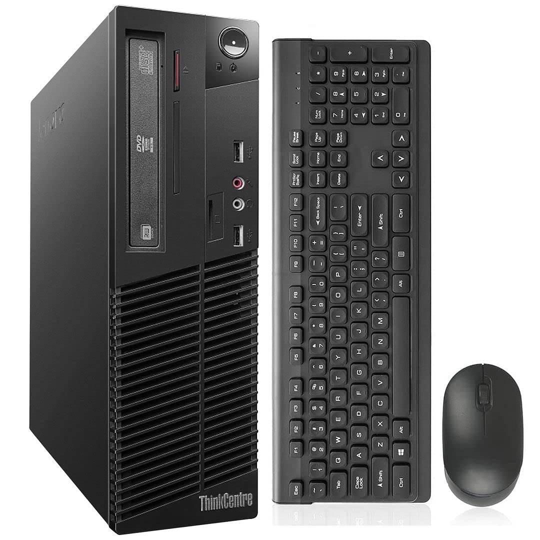 Renewed Lenovo ThinkCentre Business Desktop Computer - Intel Quad Core i7-4770, 16GB RAM, 256GB SSD, DVDRW, Wireless Keyboard & Mouse, AC8260 WiFi, Windows 10 Pro | Perfect for Office Work, Home Business & Remote Workstations