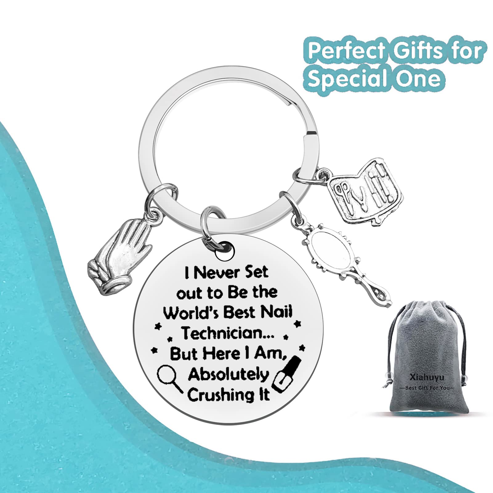 Professional Nail Technician Keychain Gift Set - Perfect for Graduation, Christmas & Birthday - Ideal for Manicurists, Beauticians & Nail Stylists - Thoughtful Present for Women in Beauty Industry - Great for Salon Appreciation, Spa Gifts & Cosmetology Students