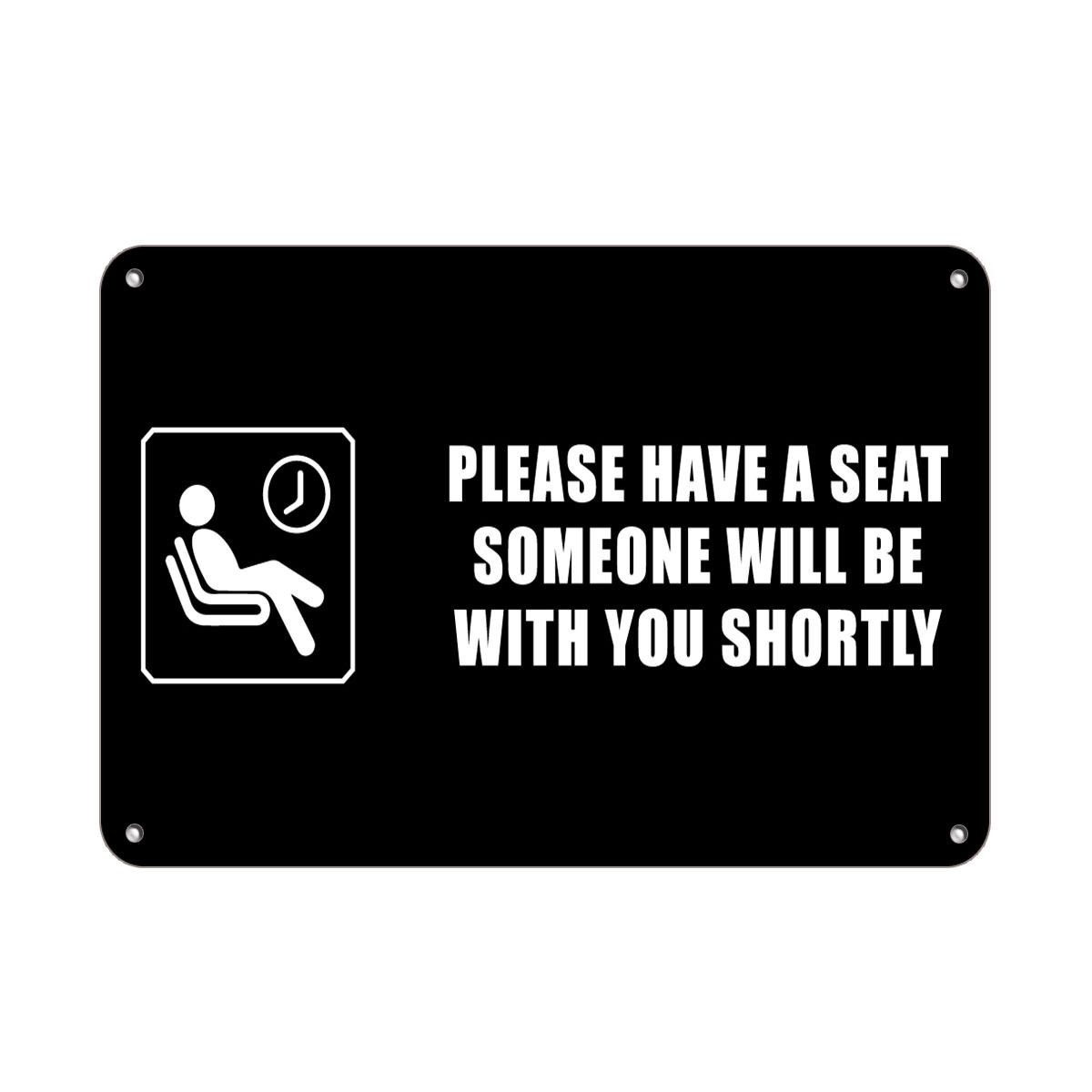 Please Have a Seat Label Decal Sticker - 10x7 for Office & Waiting Rooms