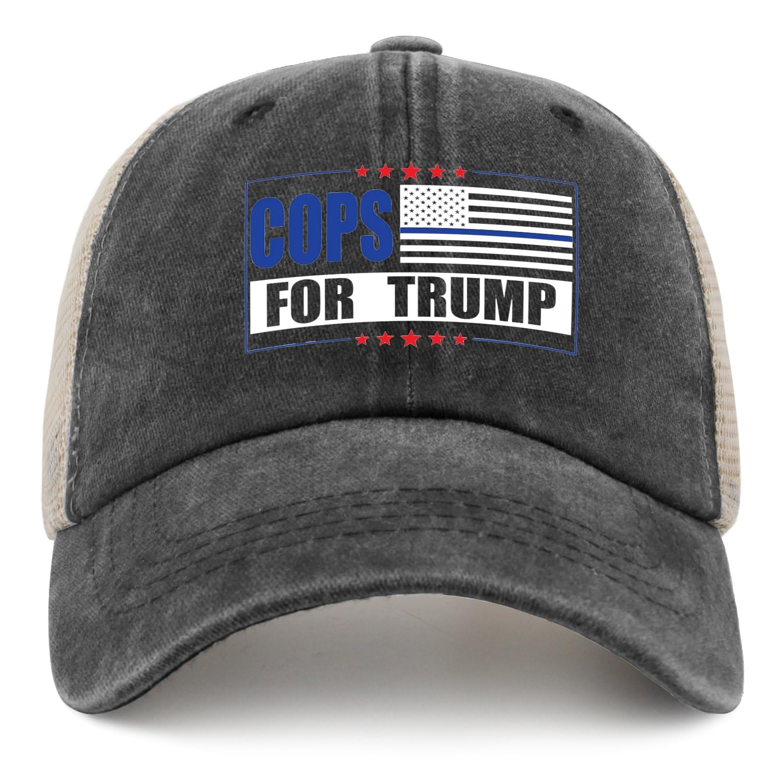 Trump Hat for Men & Women - All Black Adjustable Trucker Cap - Cowboy & Cowgirl Outdoor Beach Hat - Perfect for Political Rallies, Outdoor Events & Patriotic Fashion