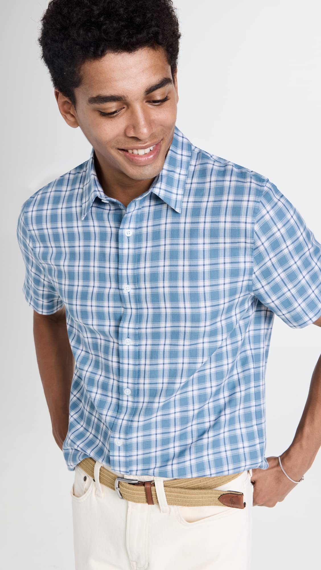 Vince Men's Waterfront Plaid Shirt | Casual Long Sleeve Button Down Shirt for Men | Perfect for Outdoor Activities, Work & Date Nights