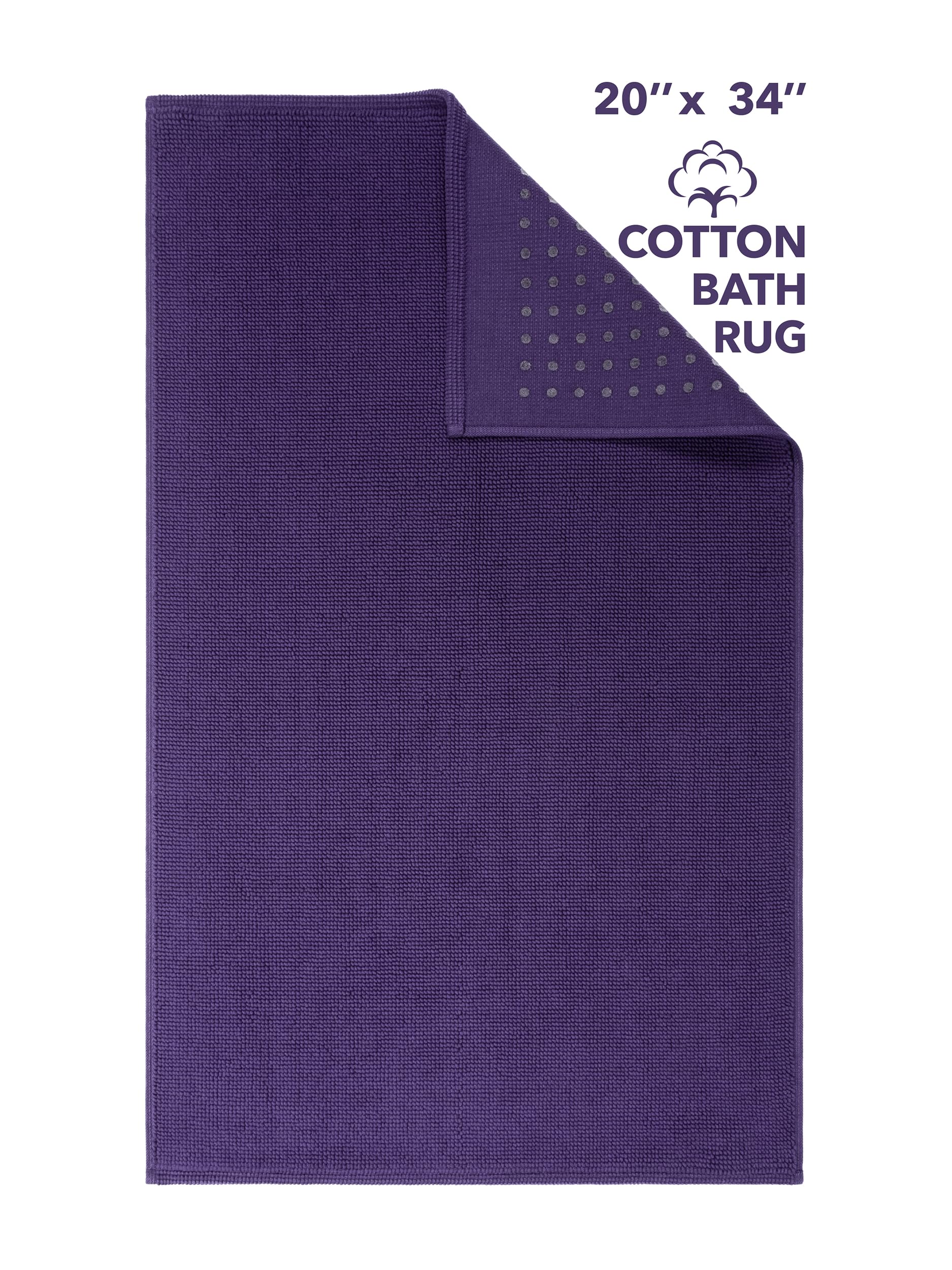 Premium 100% Cotton Bath Rugs for Bathroom - Soft Absorbent 20