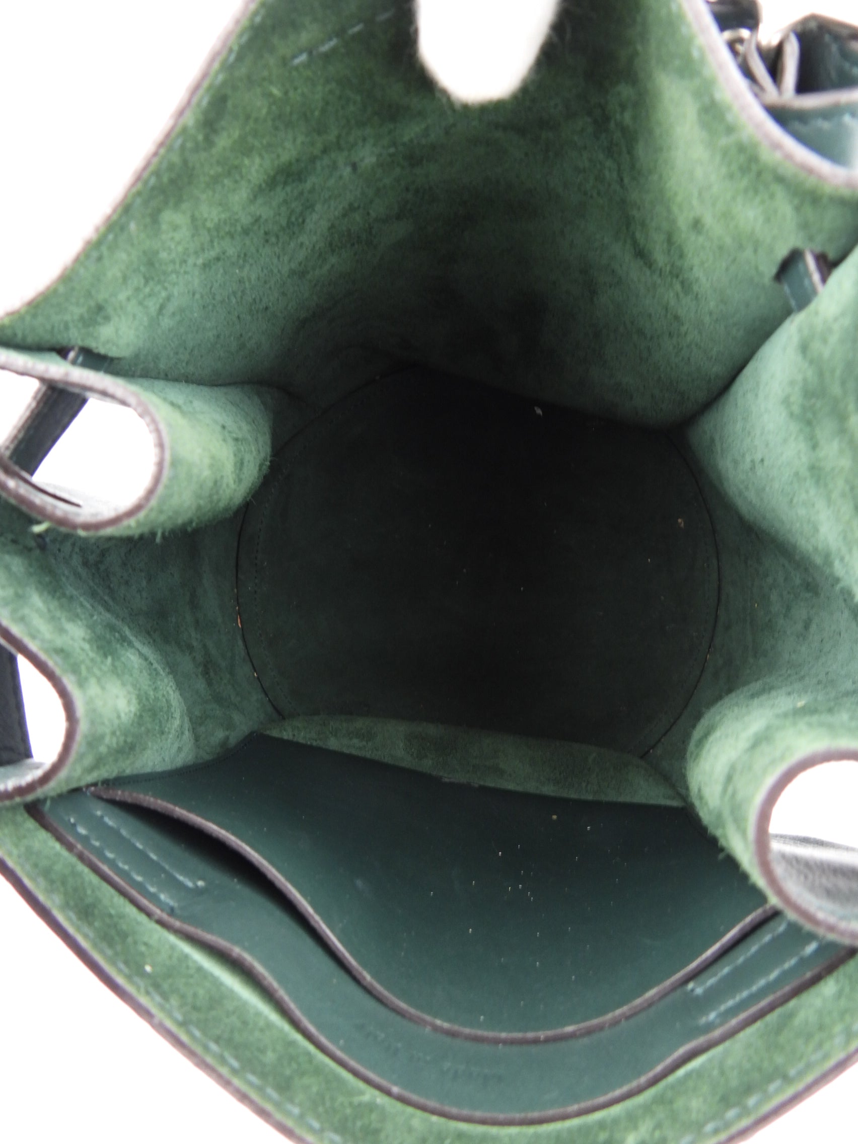Celine Green Smooth Leather Belted Big Bag Nano Bucket Bag - Stylish Women's Designer Handbag for Work, Travel & Everyday Use