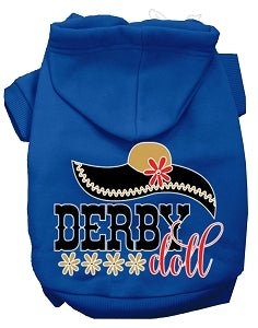 Stylish Derby Doll Screen Print Dog Hoodies - Multiple Colors for Small & Large Dogs - Perfect for Outdoor Walks & Pet Fashion