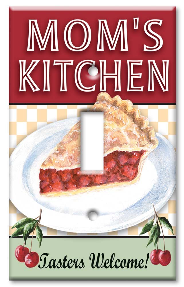 Decorative Art Plates - Mom's Kitchen Light Switch Cover - Single Toggle Wall Plate for Home Decor | Perfect for Kitchen, Living Room & Bedroom