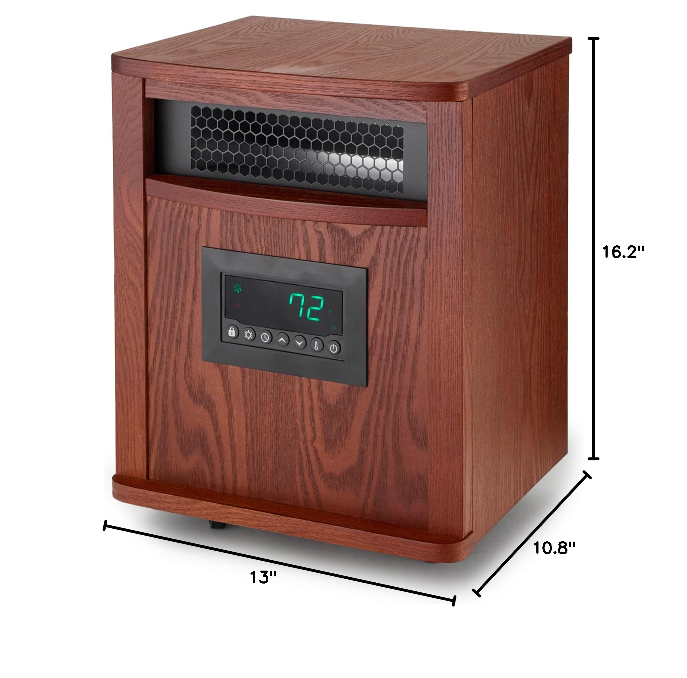 Lifesmart 1500W Portable Infrared Quartz Space Heater - 6 Heating Elements with Remote & Caster Wheels - Indoor Use for Home, Office, Bedroom & Garage - Energy Efficient Electric Heater (3 Pack, Brown)