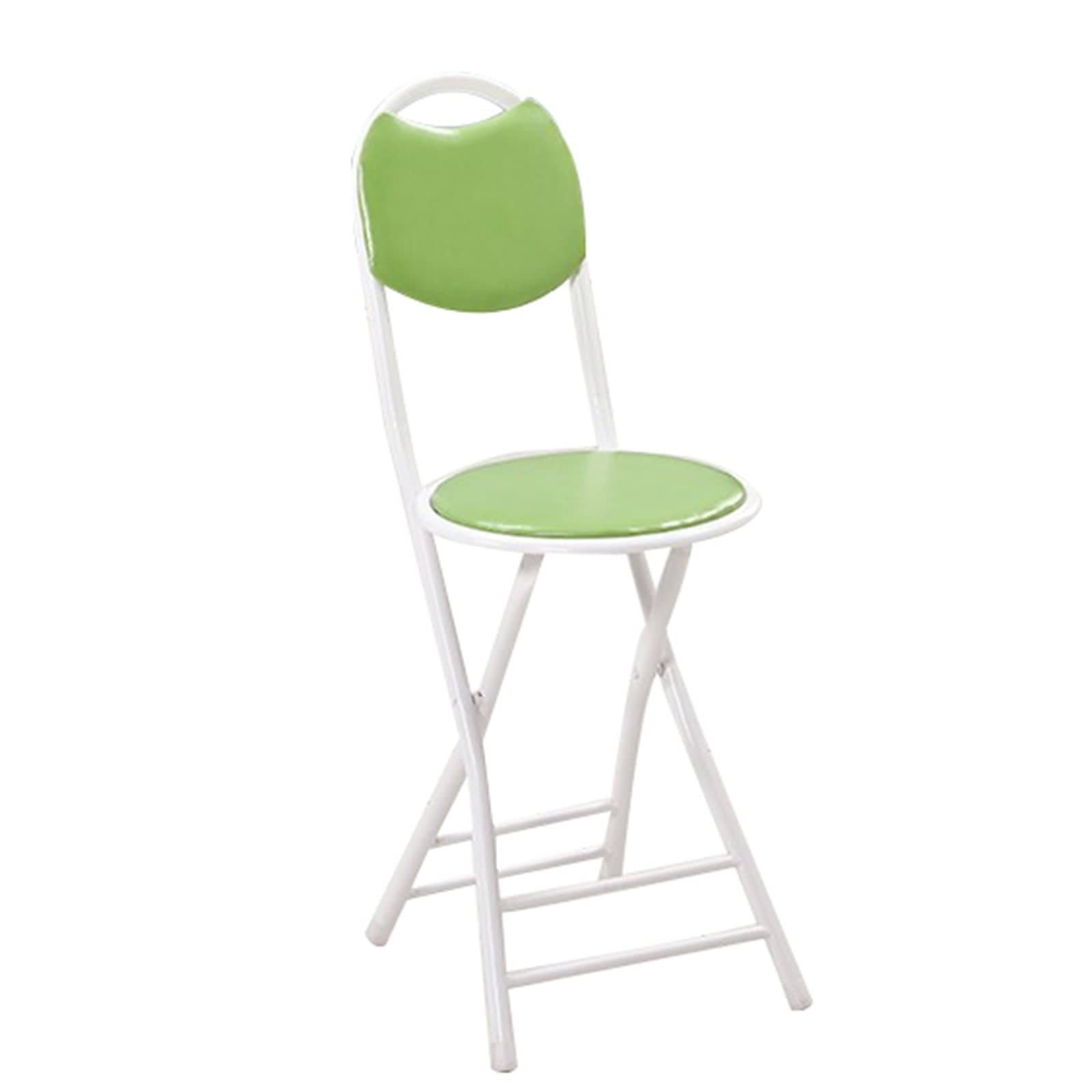 Portable Folding Chair with Backrest - Lightweight Garden Stool for Adults, Indoor Outdoor Use - Home Dining, Computer Desk, Camping, Picnic, Beach (Green)