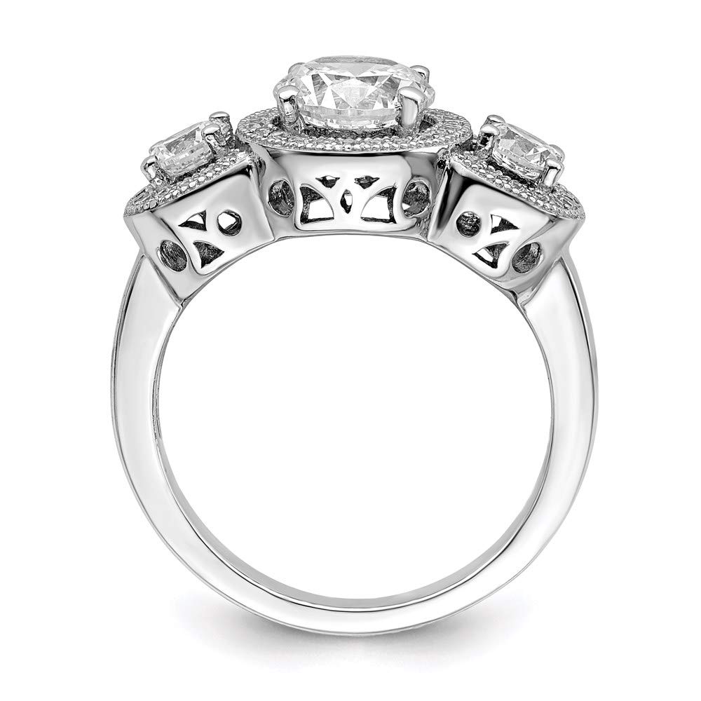 925 Sterling Silver Cubic Zirconia Brilliant Embers Ring - Elegant Women's Fine Jewelry Gift for Anniversary, Birthday & Valentine's Day | Dainty Stackable Ring for Everyday Wear & Special Occasions