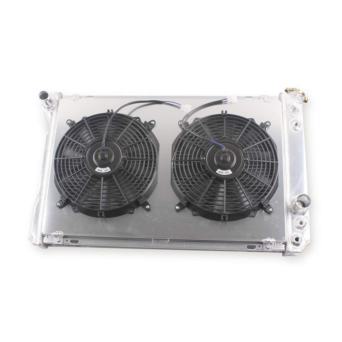 OHOB-COOL 3 Row Aluminum Radiator with Shroud Fan for 1982-1992 Chevy Camaro, Pontiac Firebird, GMC P2500/P3500 - Compatible with V6 & V8 Engines - Perfect for Engine Cooling & Performance Upgrades