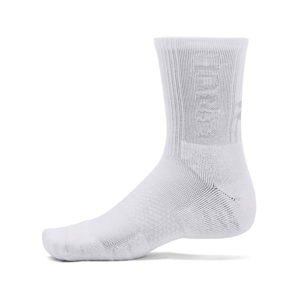 Under Armour Men's 3-Pack Mid Crew Socks - Breathable Athletic Socks for Running, Basketball & Workout - Comfortable Performance Socks for Sports & Daily Wear