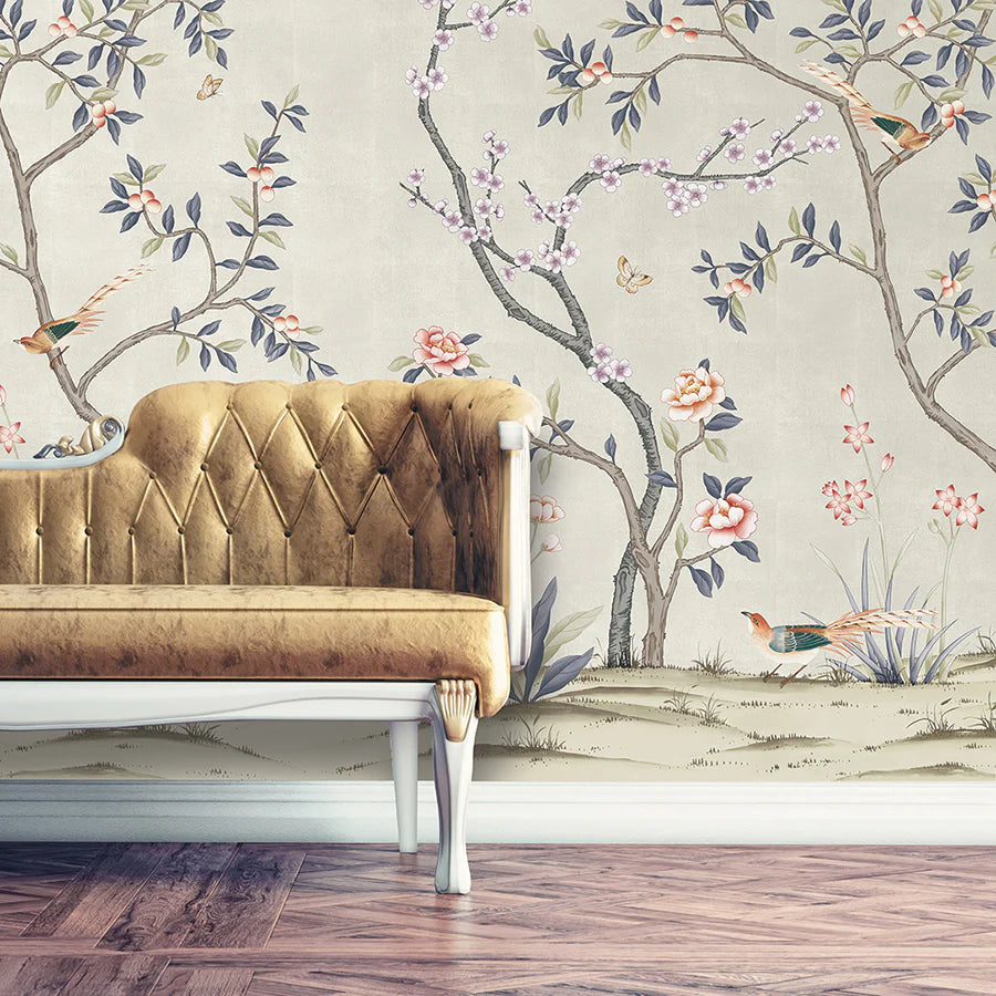 Self-Adhesive Garden Wall Mural - Easy Peel & Stick Wallpaper for Home Decor, Living Room, Bedroom & Nursery - Nature Inspired Botanical Design for Indoor Walls
