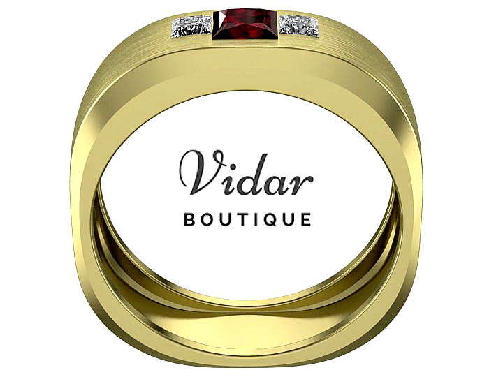 Exquisite Ruby Men's Wedding Band - 14K Gold or Sterling Silver - Perfect for Engagements, Anniversaries & Special Occasions