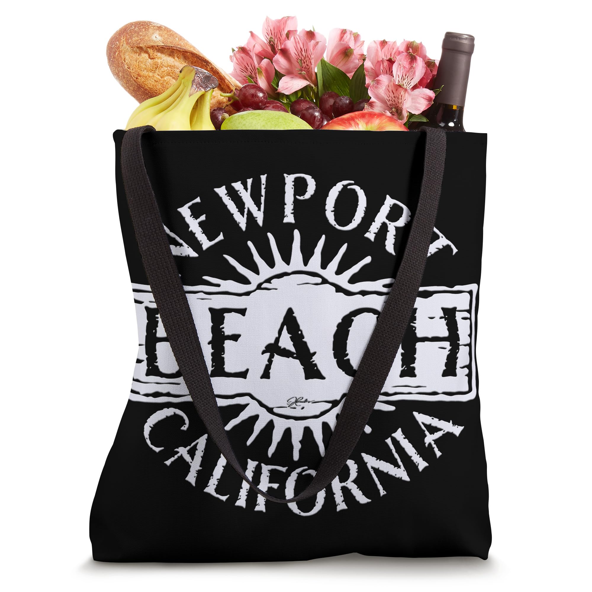 JCombs: Stylish Newport Beach California Tote Bag - Premium Cotton Canvas Beach Tote for Women - Perfect for Shopping, Travel & Beach Day Essentials