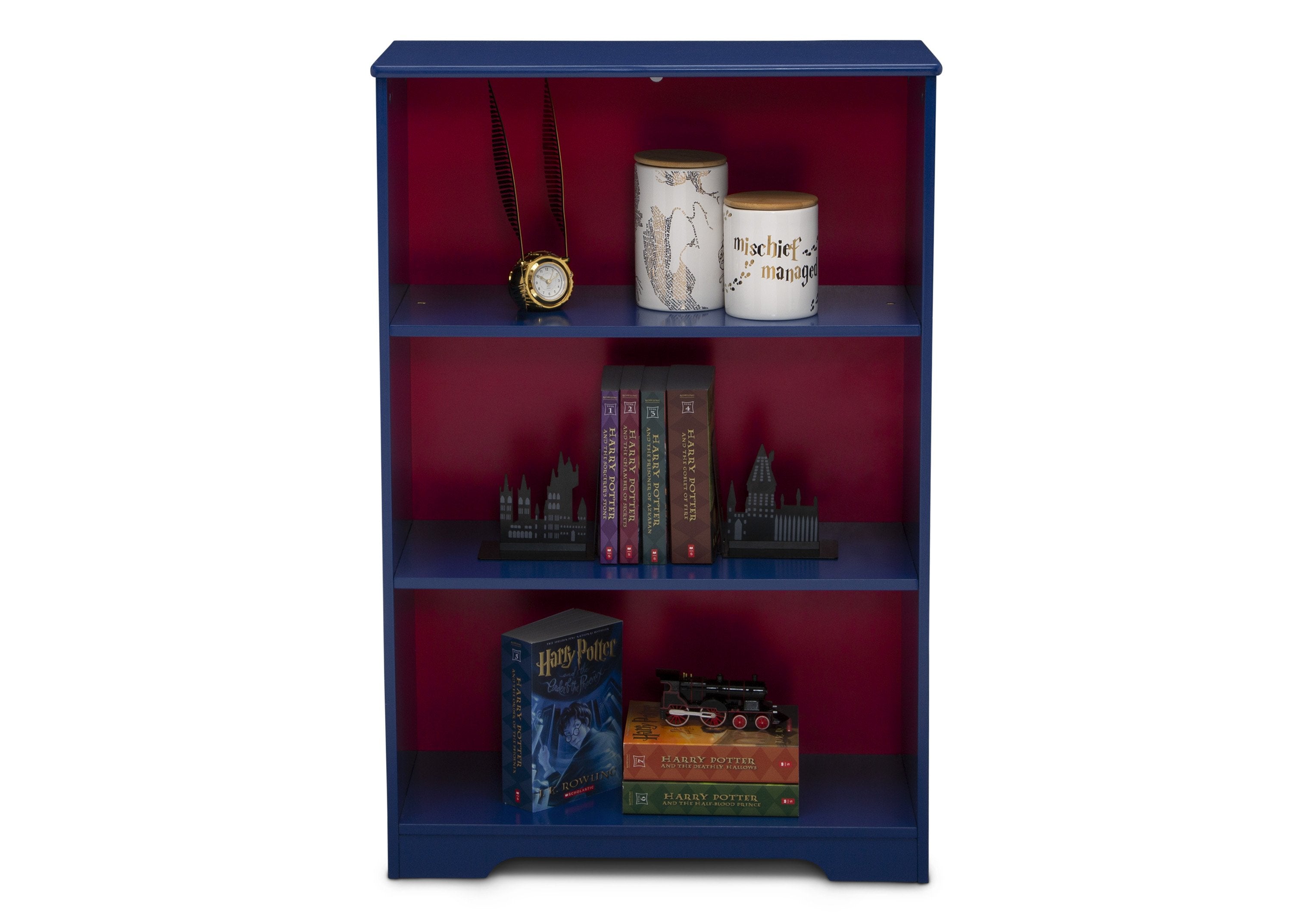 Harry Potter Deluxe 3-Tier Wooden Bookcase - Display Books, Collectibles & Decor | Perfect for Home Library, Office & Dorm Room Organization