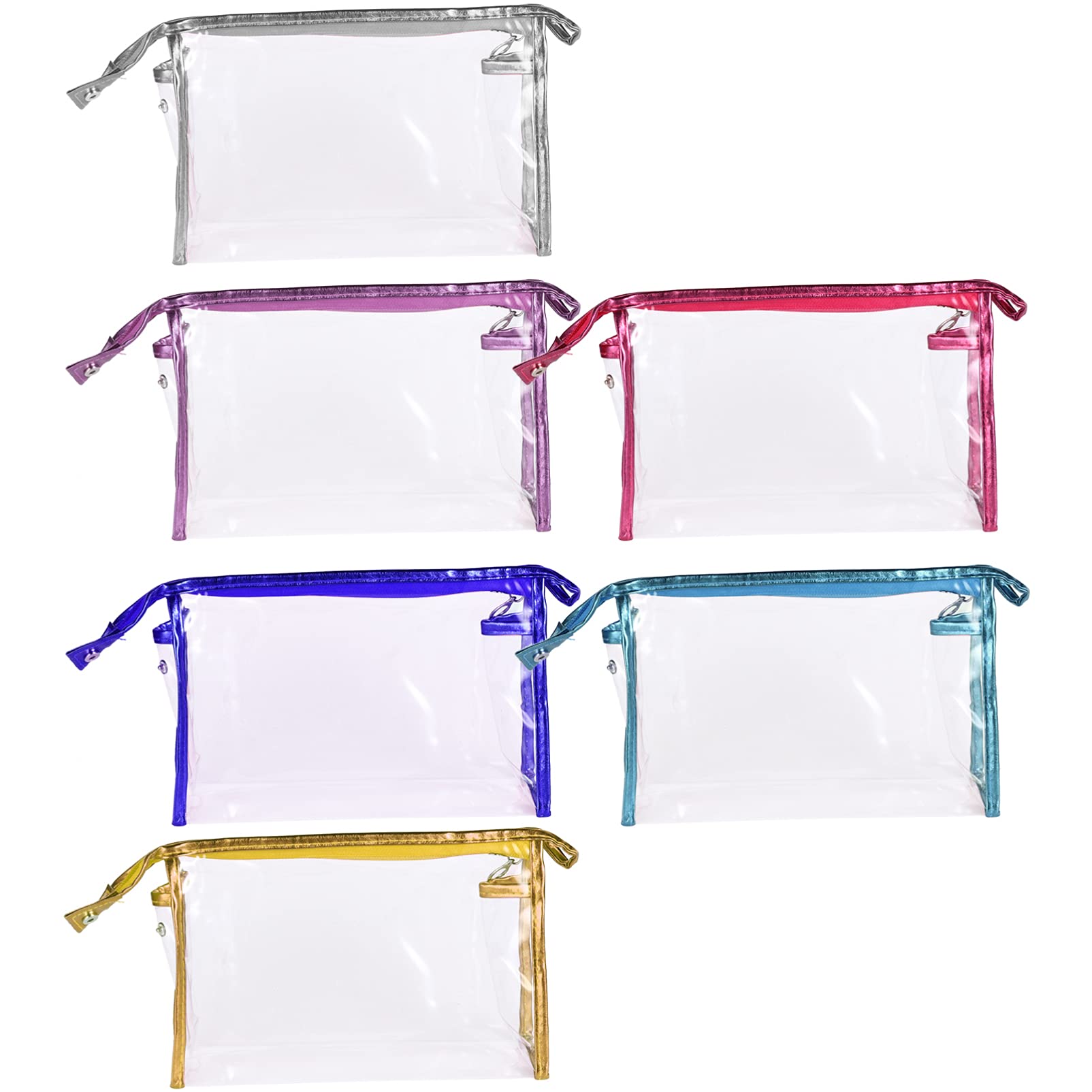 EXCLUZO 6-Piece Waterproof Makeup Bags Set - Clear Transparent Cosmetic Organizer for Travel, Toiletry Storage & Washable Makeup Pouches - Perfect for Bathroom, Gym, Beach & Daily Organization