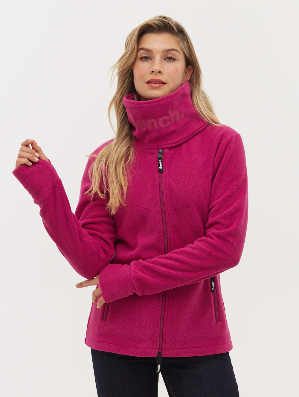 Microfleece Wrap Neck Zip Up Jacket for Women - Cozy Winter Outerwear for Hiking, Camping & Outdoor Activities