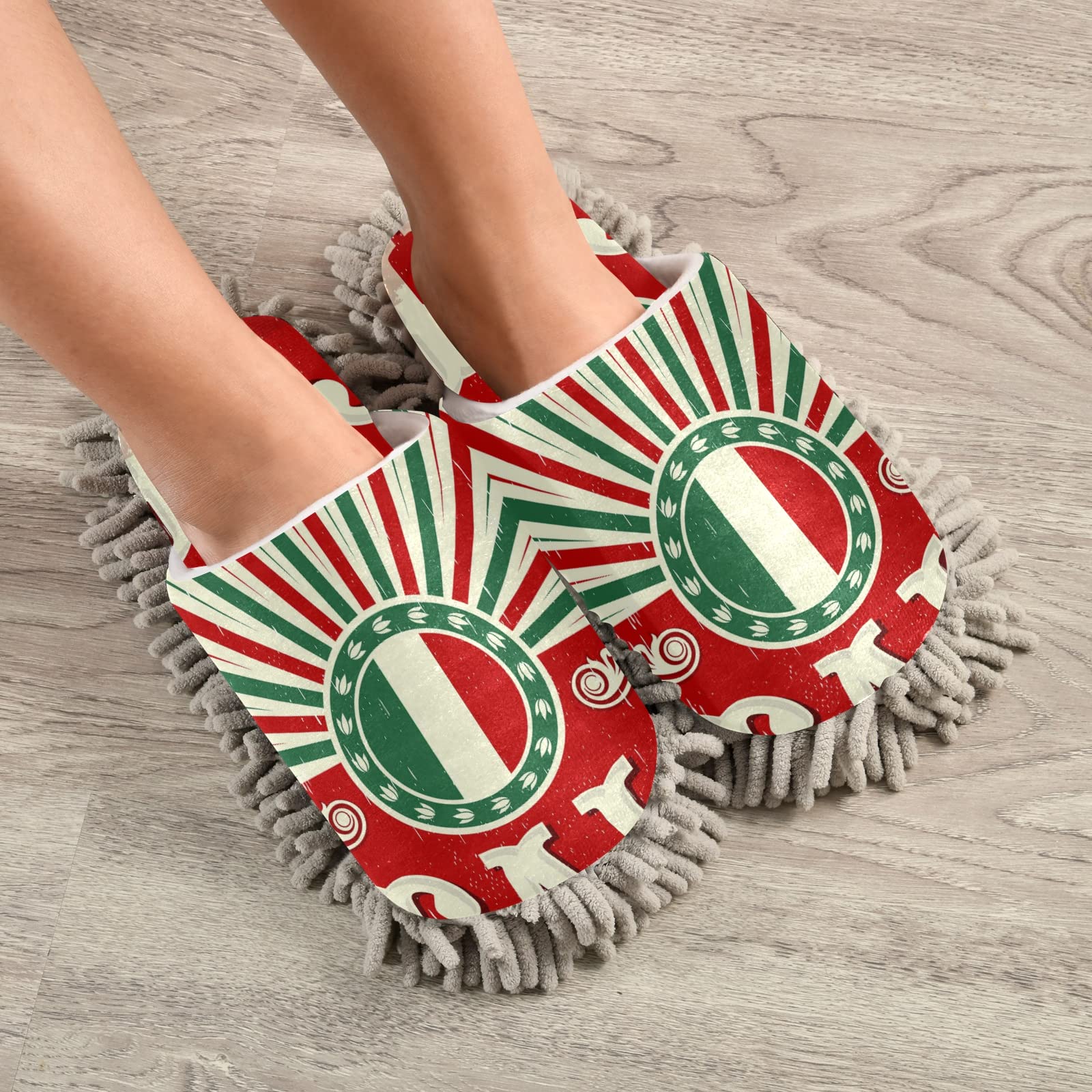 Unisex Mop Slippers Shoes - Soft Cleaning House Slippers for Dusting & Spa Use | Indoor Floor Cleaning & Relaxation (Size M-L)
