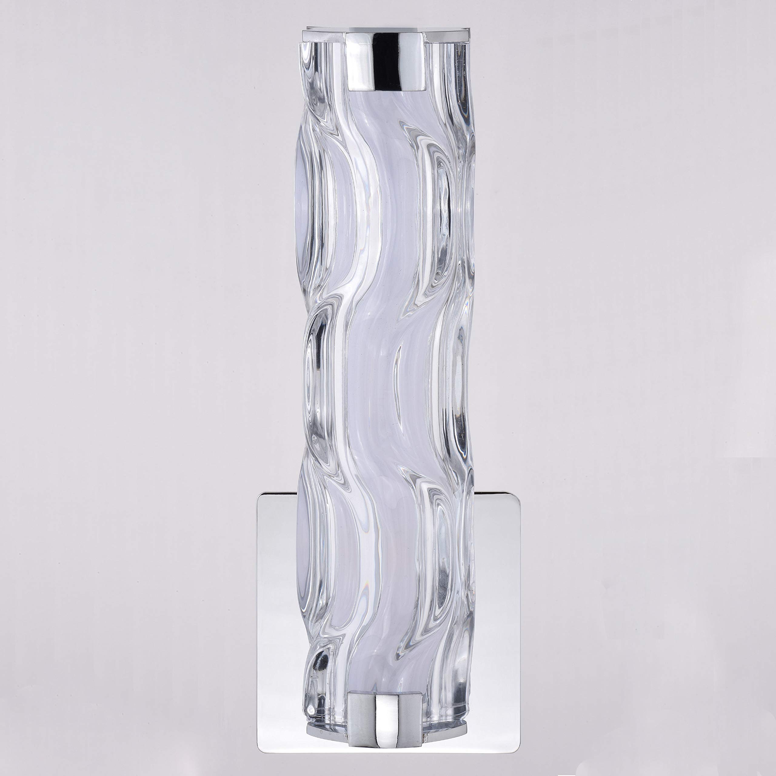 1-Light LED Chrome Bathroom Vanity Light Fixture with Clear Glass - Modern Lighting for Bathroom, Powder Room & Dressing Area