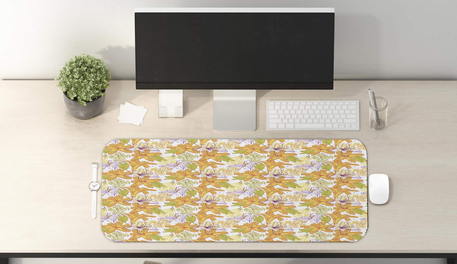 Ambesonne Floral Computer Mouse Pad - Large 31