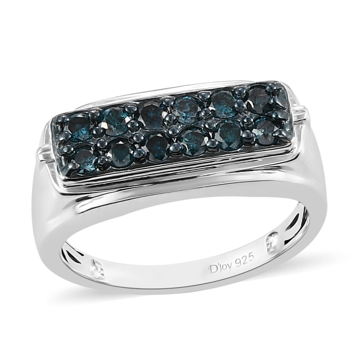 925 Sterling Silver Platinum Plated Blue Diamond Engagement Ring for Women & Men - Wedding, Proposal, Anniversary Gift Idea