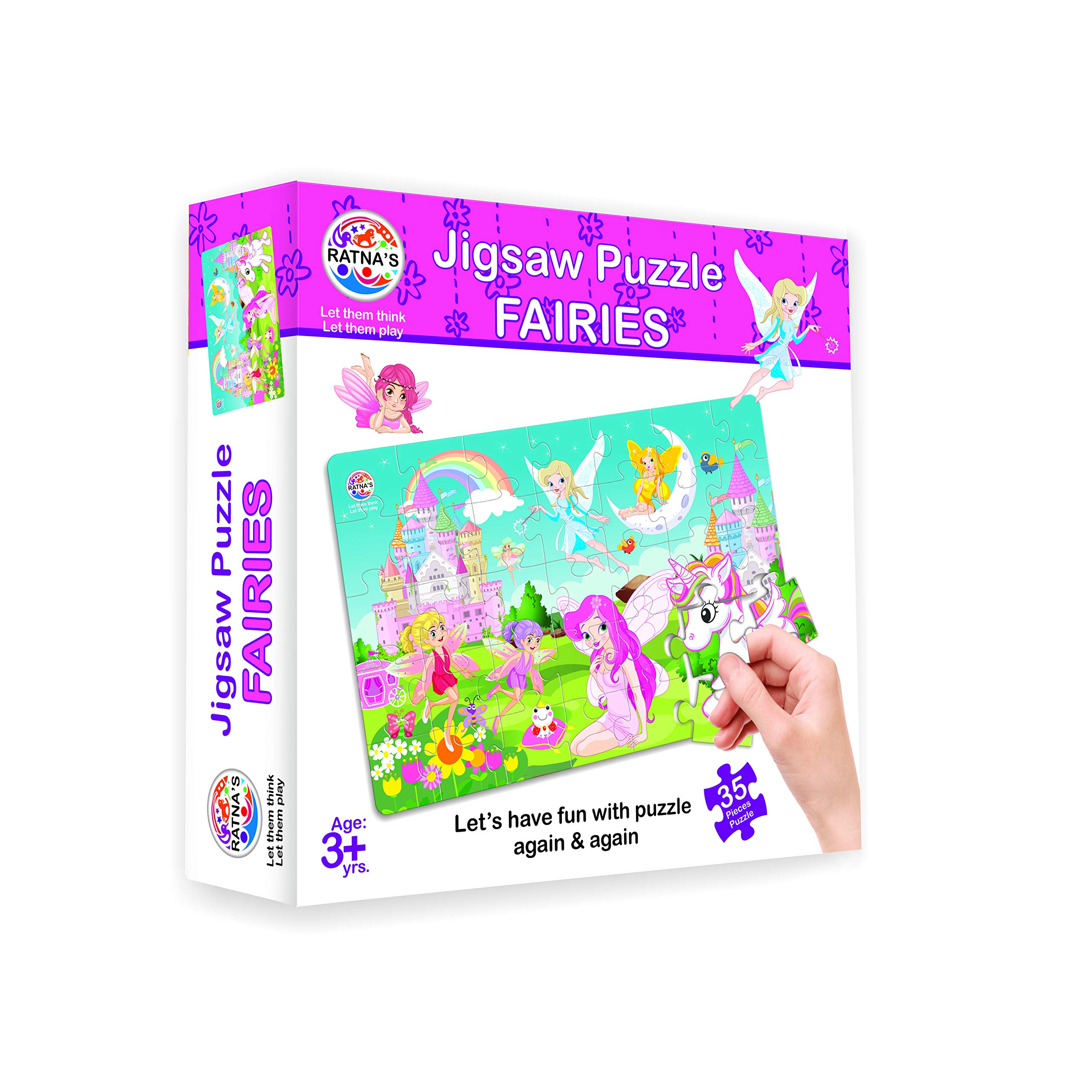 RATNA'S Little Jigsaw Fairies Puzzle - Develops Hand-Eye Coordination & Cognitive Skills - Perfect Educational Toy for Kids Birthday Return Gifts, Party Favors, and Early Learning Activities