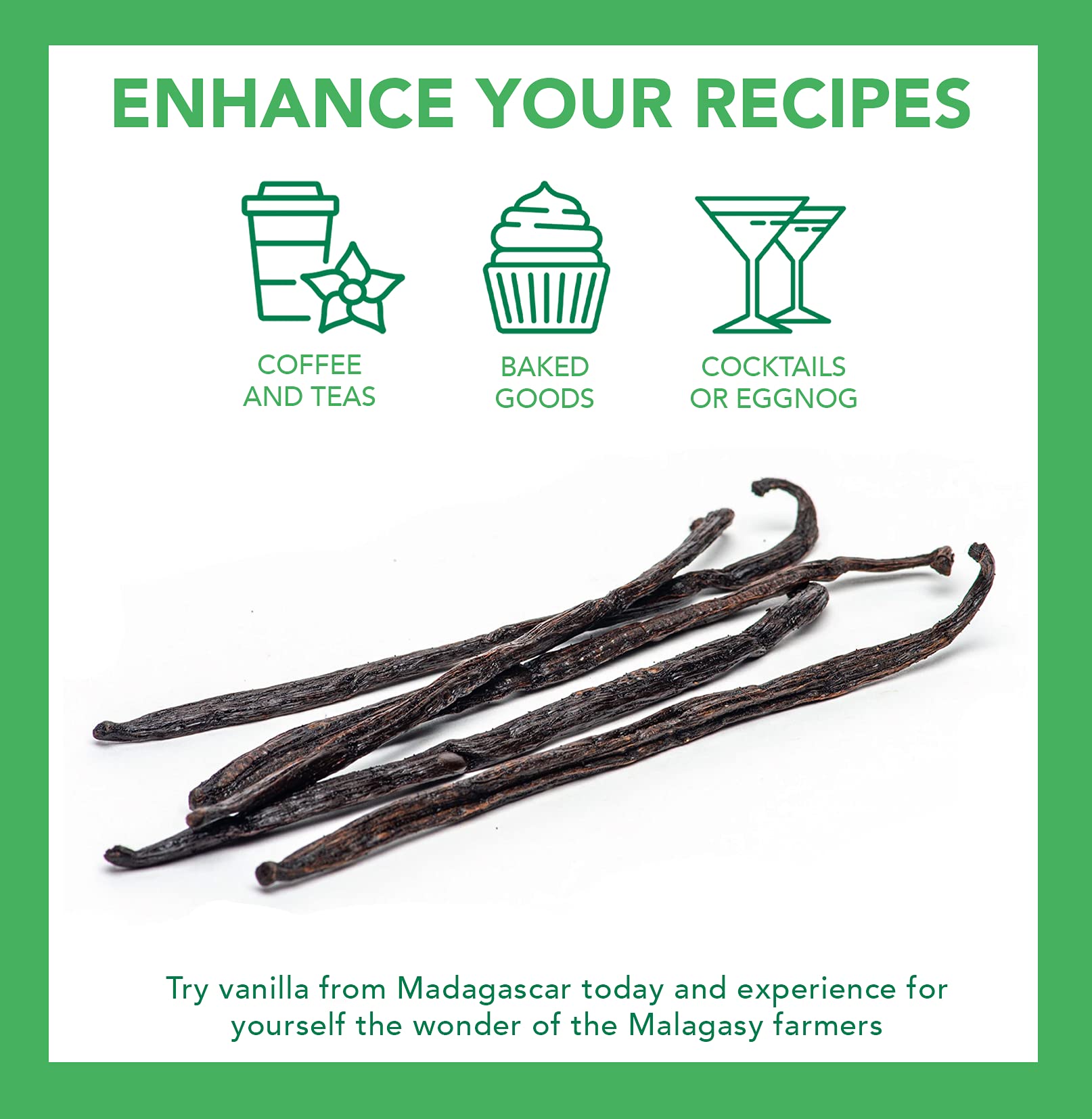 Premium Madagascar Bourbon Vanilla Beans - Grade B Vanilla Pods (8 oz) for Baking, Cooking & Homemade Vanilla Extract | Ideal for Desserts, Ice Cream & Gourmet Recipes
