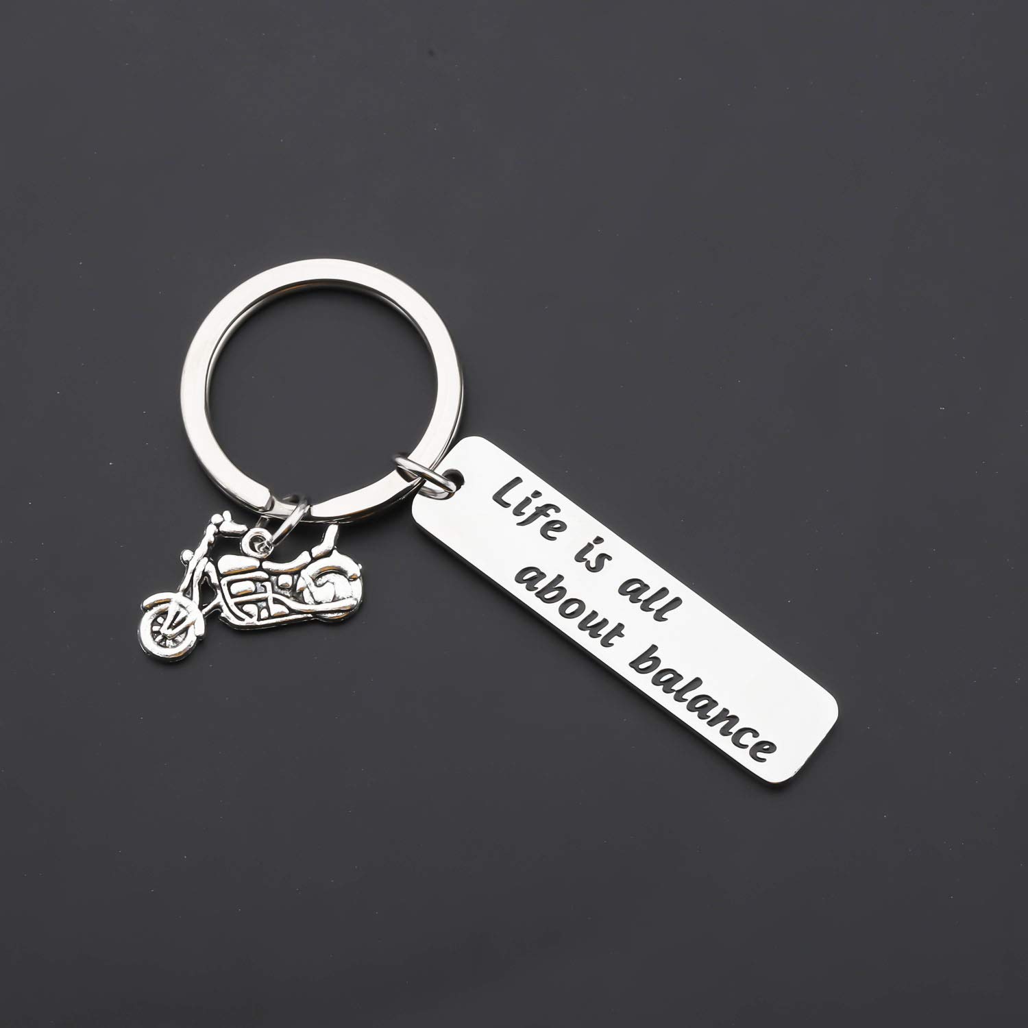 CHOORO Ride Safe Keychain - Motorcycle Lover Gift for Bikers - Life Is All About Balance - Durable Motorbike Keyring for Harley & Cruiser Riders - Perfect for Road Trips & Bike Meetups