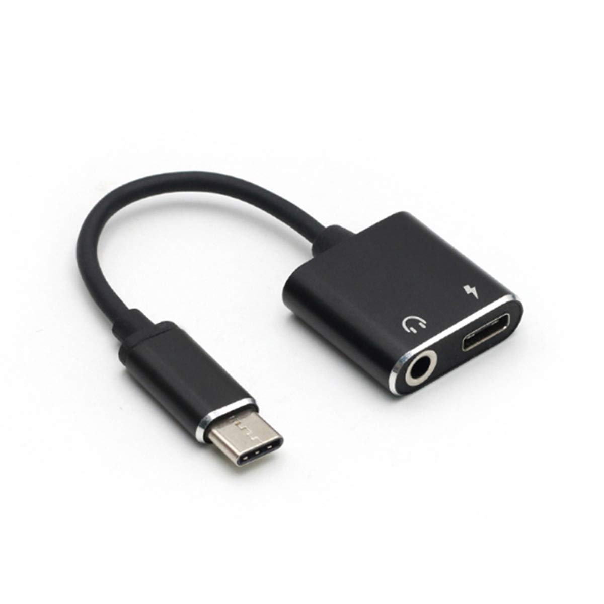 USB-C Adapter 2 in 1 - USB Type C to 3.5mm Jack & Charger Splitter, Aux Audio Dongle for Huawei Xiaomi Leshi Phones, Perfect for Gaming & Music Listening on the Go
