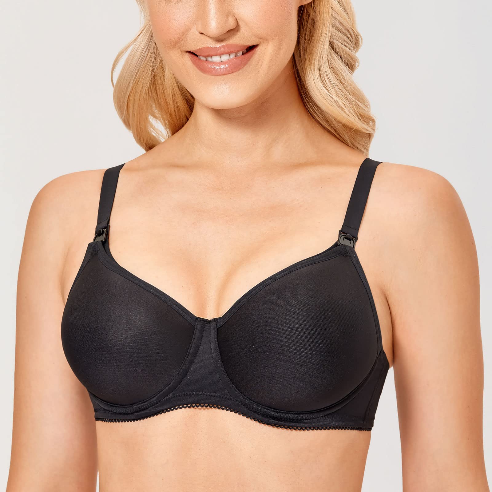 Gratlin Women's Plus Size Nursing Bras with Underwire & Padding - Supportive Breastfeeding Maternity Bras for Comfort & Style - Perfect for Daily Wear, Pumping & Nursing at Home or Work