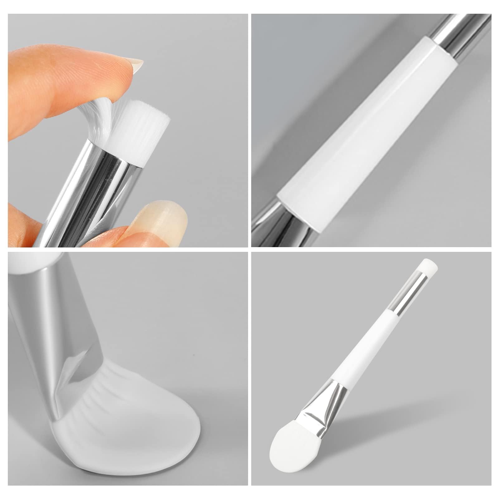 **KIRA 2-in-1 Face Mask Brush & Blackhead Remover – Soft Silicone Dual-Ended Applicator for Mud Masks & Moisturizers – Gentle Hairless Beauty Tool (White) – Perfect for Spa, Skincare & At-Home Facial Treatments**