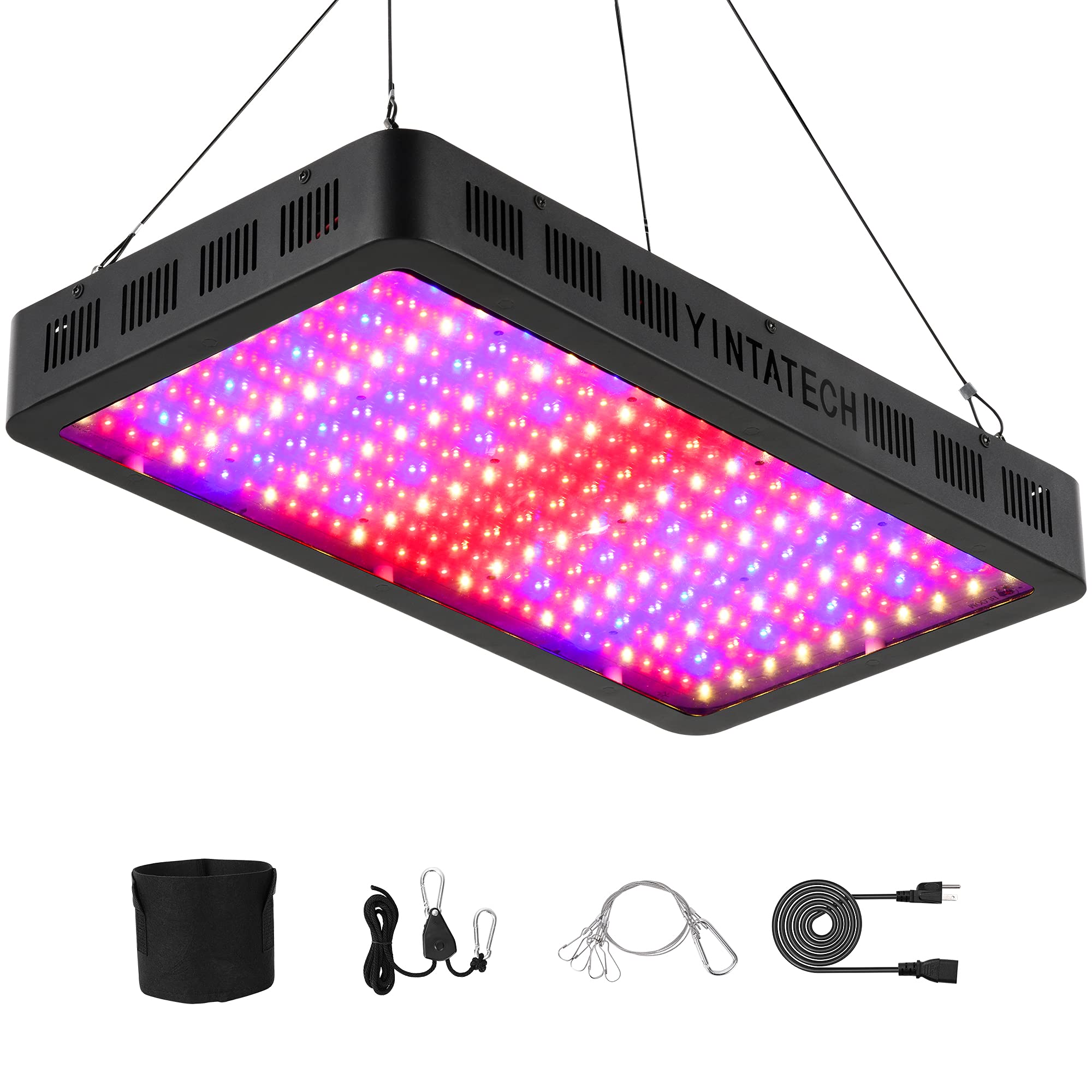 YINTATECH 4000W Full Spectrum LED Grow Light for Indoor Plants - Hydroponic Greenhouse Grow Tent Lighting with Daisy Chain, Hanging Kit & Hygrometer - Ideal for Veg, Flower, Herbs & Seedlings (Perfect for Tomatoes, Cannabis, Lettuce in Grow Rooms & Vertical Farms)