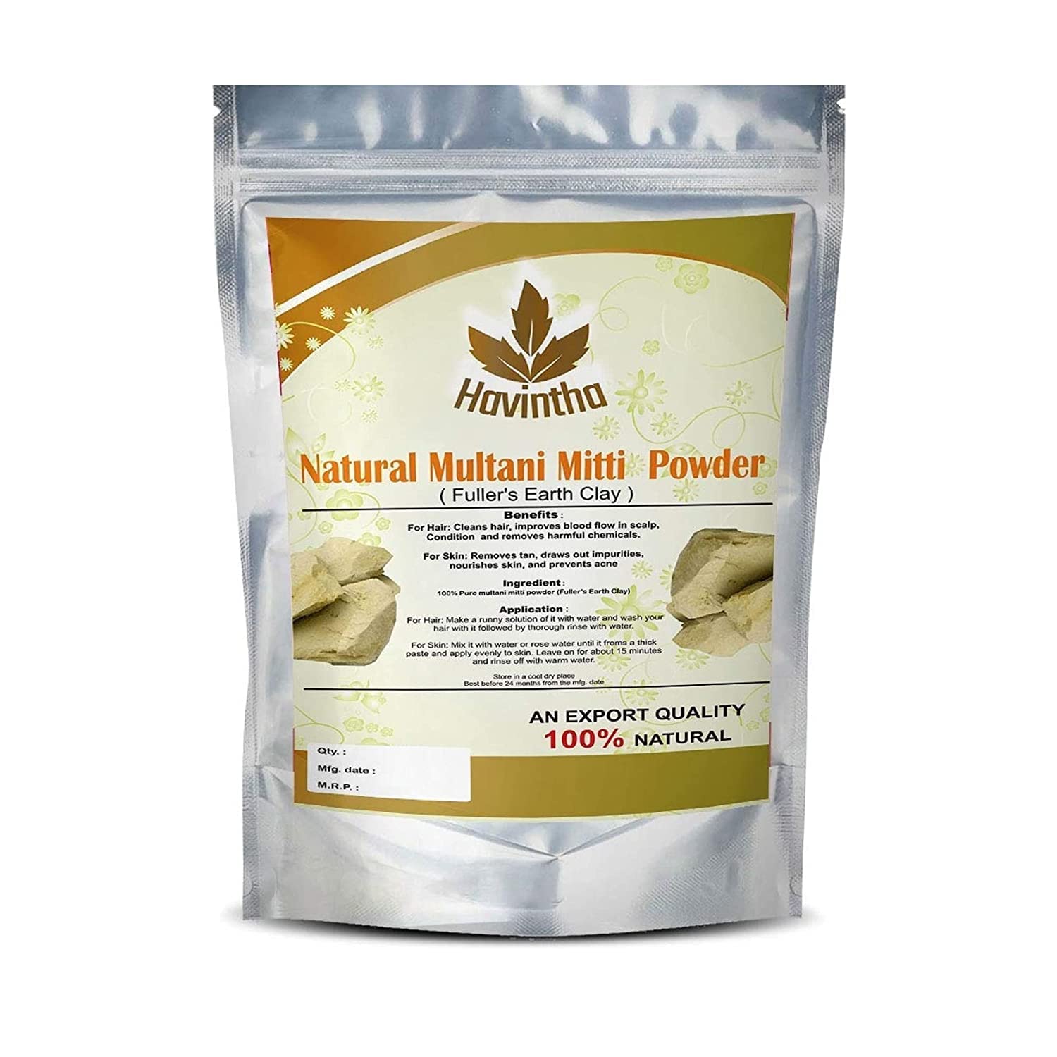 **Havintha Natural Face Pack Combo for Healthy & Glowing Skin – Multani Mitti, Sandalwood, Orange Peel, Rose Petal, Masoor Dal, Amba Haldi Powder (100g Each) – Perfect for Daily Skincare & Spa Treatments**
