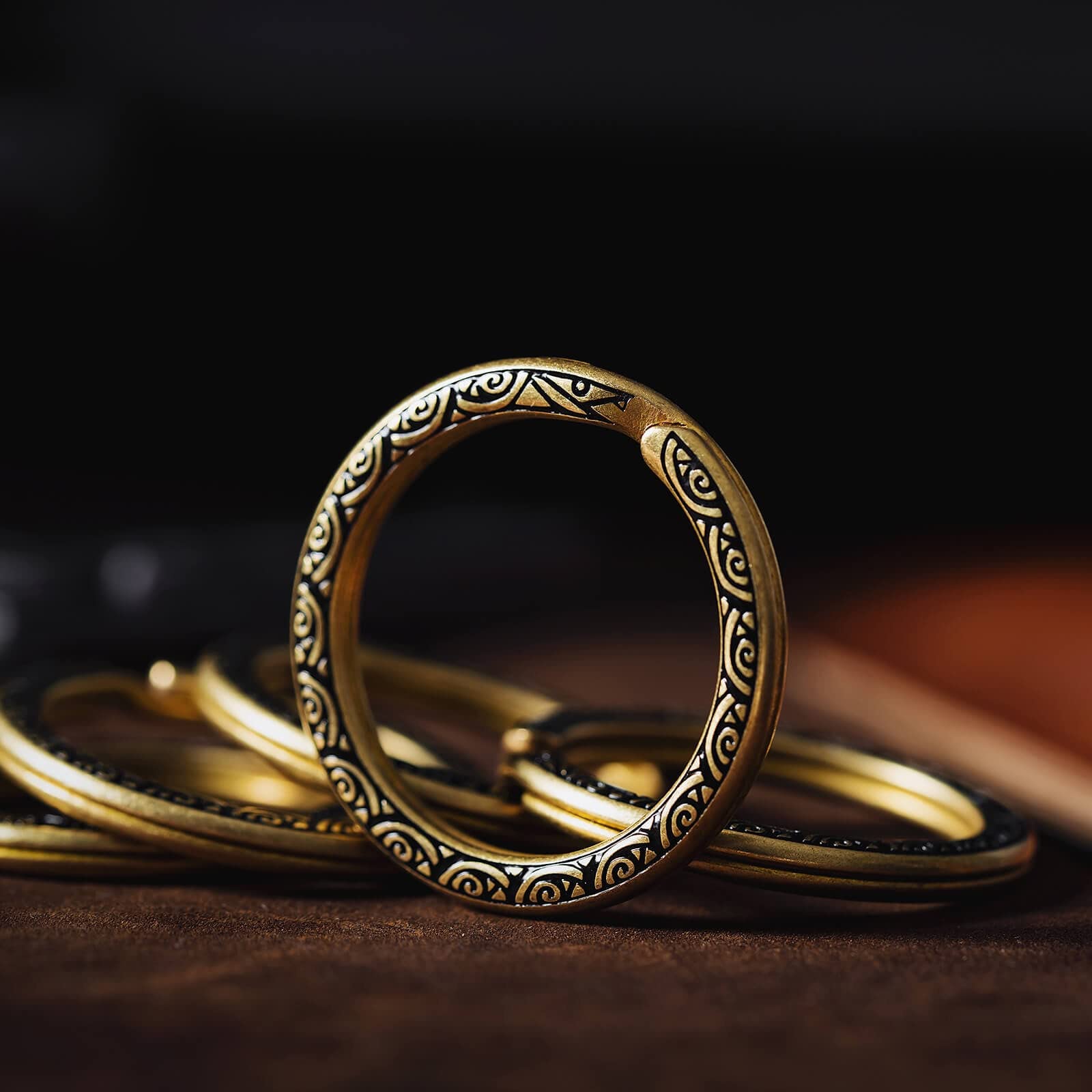 Brass Snake Keychain 5pcs - 32mm Key Rings for Home, Car & Office Keys
