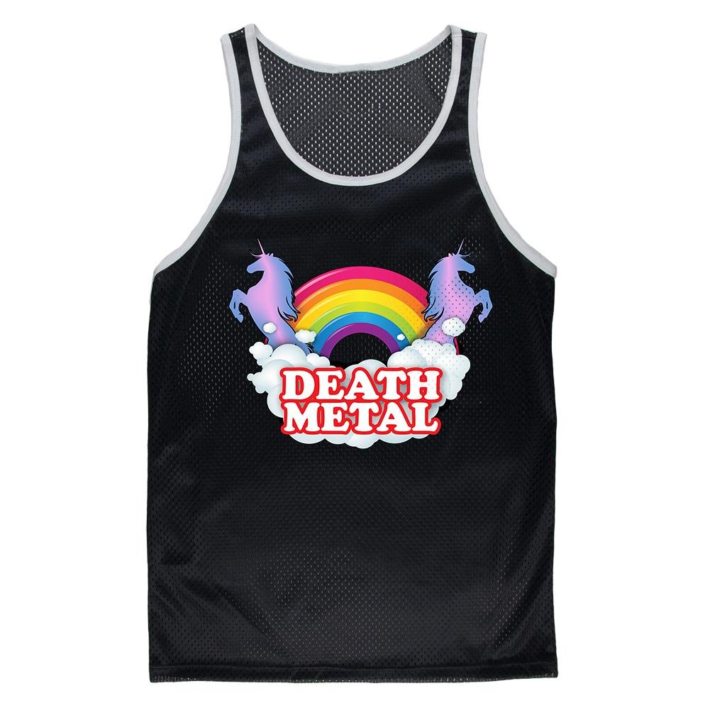 Death Metal Rainbow Mesh Jersey for Adults - Gothic Punk Rock Concert Outfit & Festival Fashion