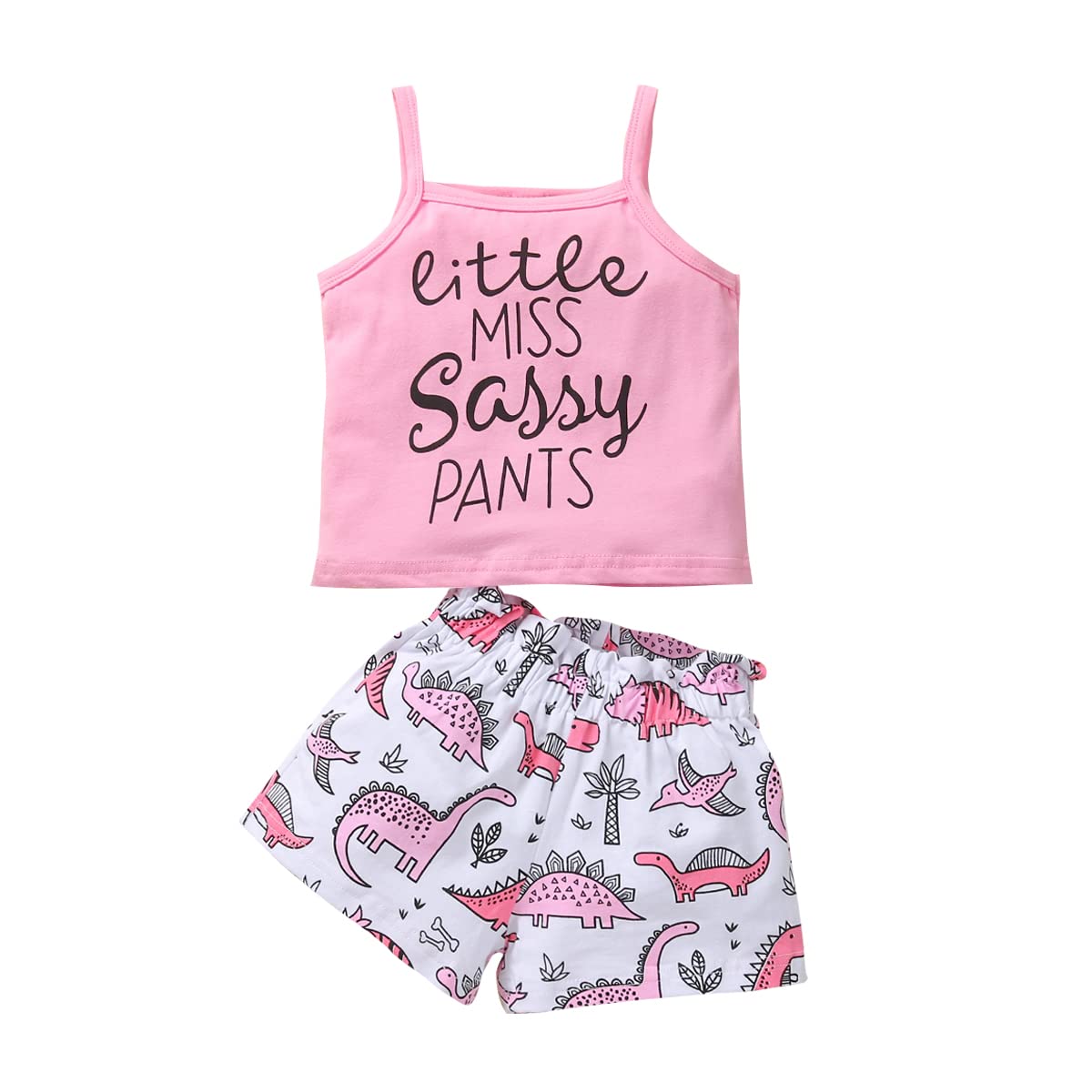 Baby Girl Summer Outfits - Cute Sleeveless Printed Letter Top & Shorts Set | Infant Toddler Clothes for Playtime, Beach & Outdoor Activities